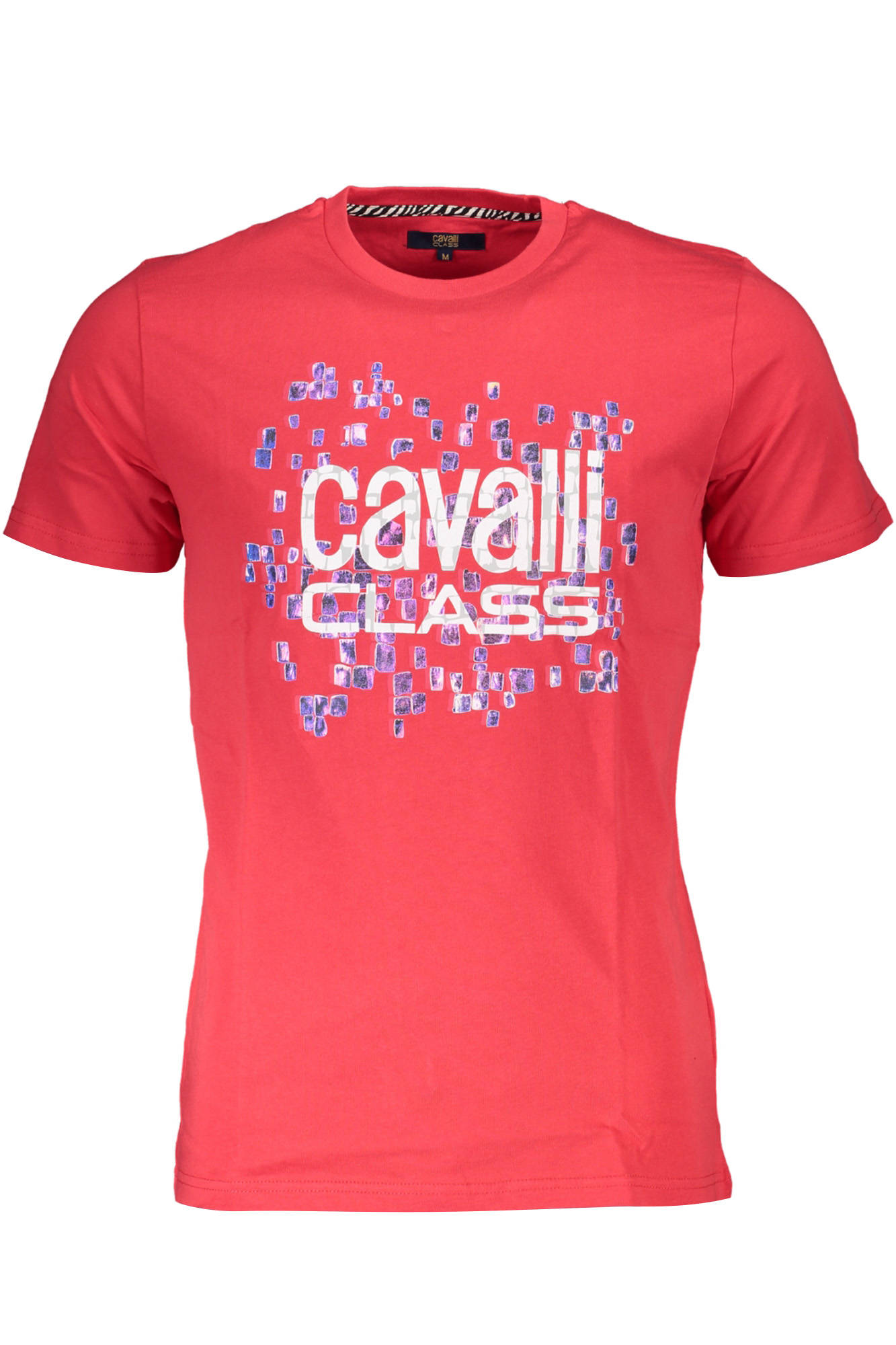 CAVALLI CLASS vyriški marškinėliai trumpomis rankovėmis, raudoni CAVALLI CLASS vyriški marškinėliai trumpomis rankovėmis, raudoni