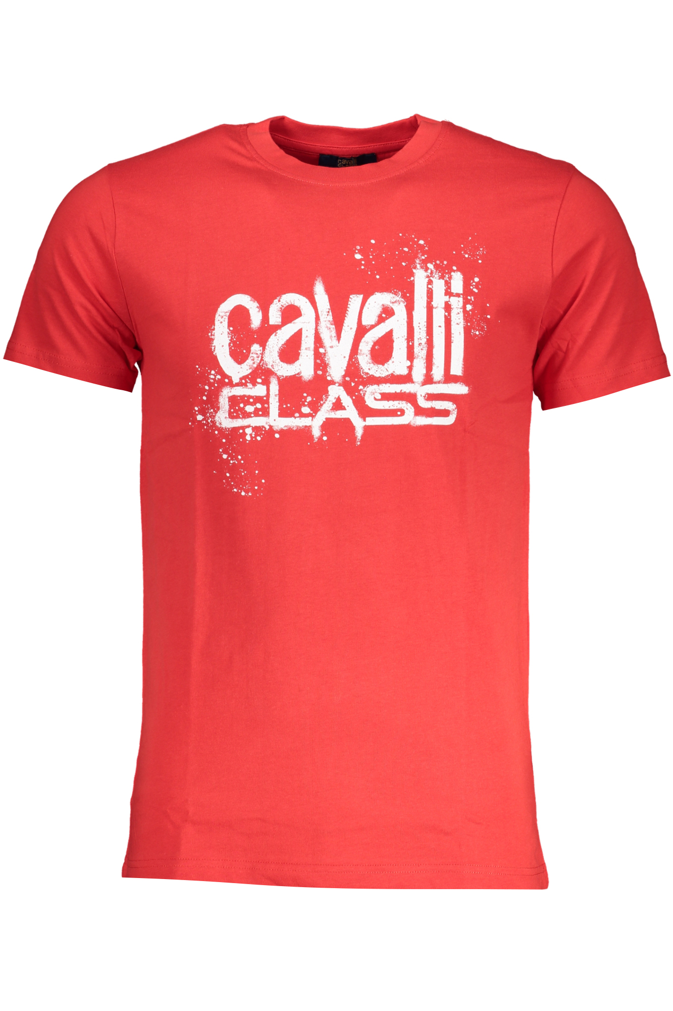 CAVALLI CLASS raudoni vyriški marškinėliai trumpomis rankovėmis CAVALLI CLASS raudoni vyriški marškinėliai trumpomis rankovėmis