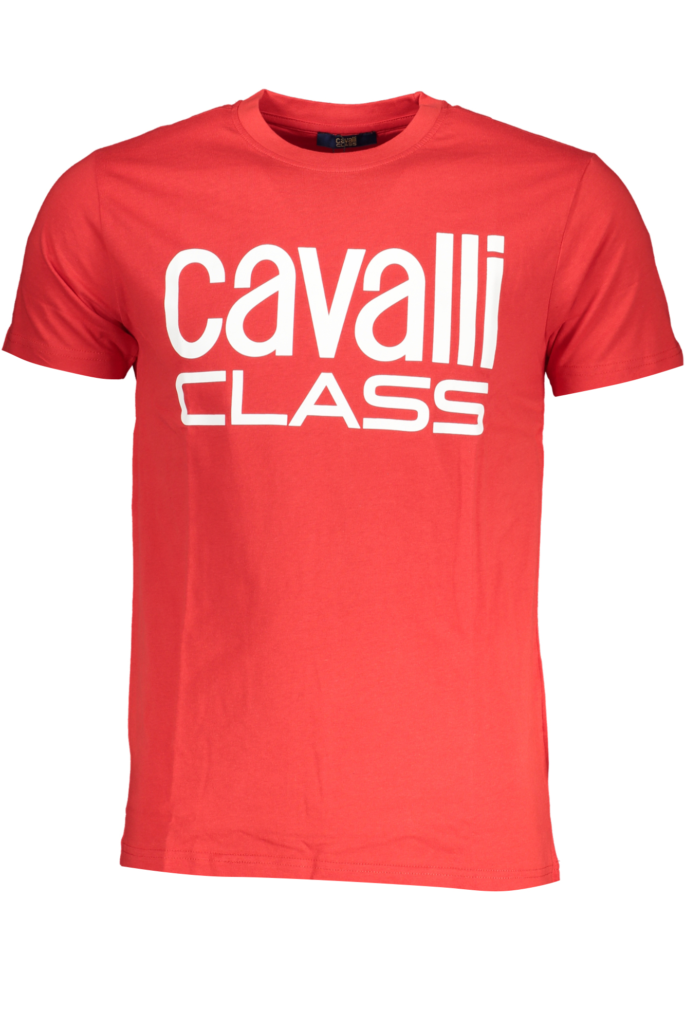 CAVALLI CLASS raudoni vyriški marškinėliai trumpomis rankovėmis CAVALLI CLASS raudoni vyriški marškinėliai trumpomis rankovėmis