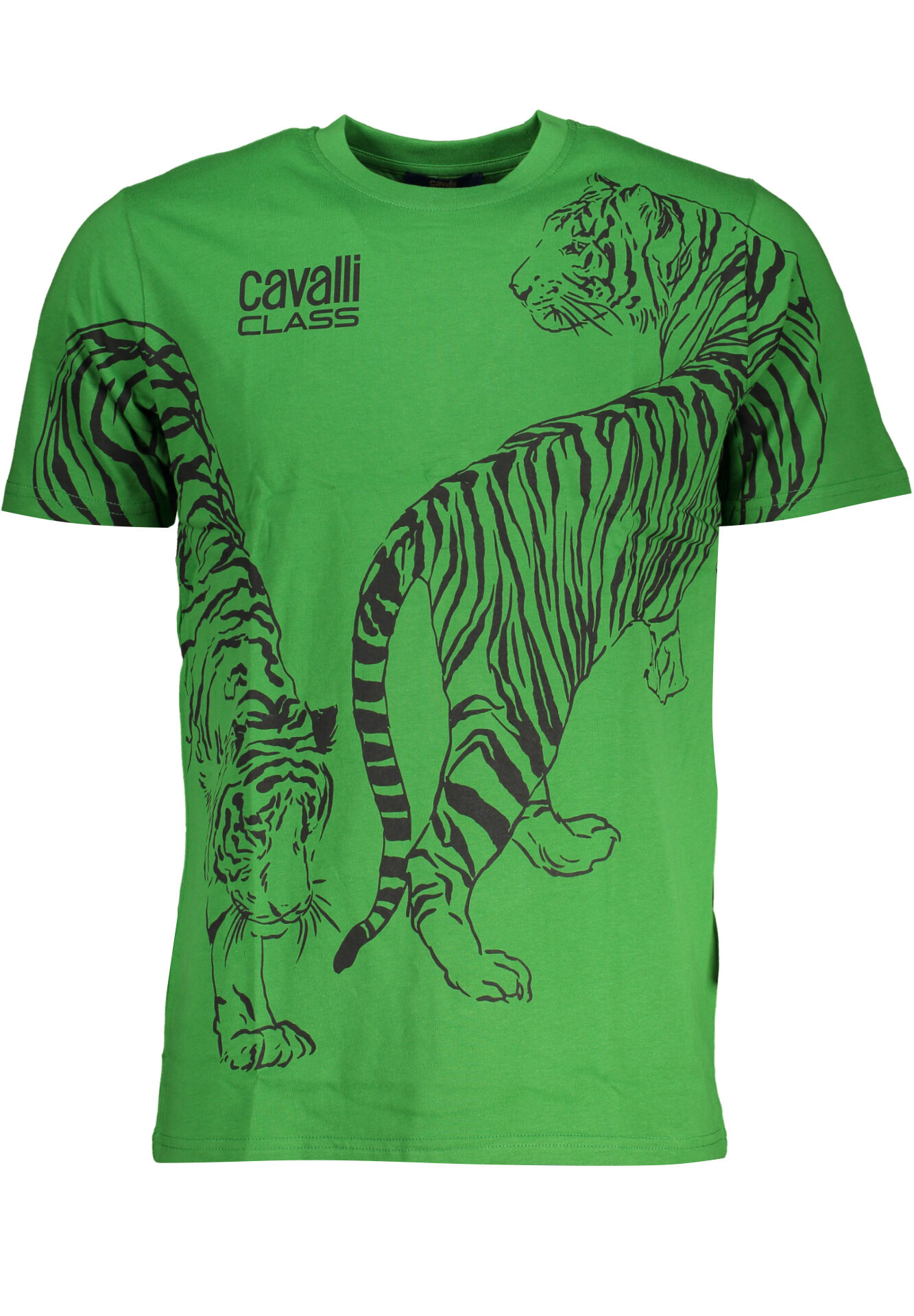 CAVALLI CLASS GREEN MEN'S SHORT SLEEVED T-SHIRT