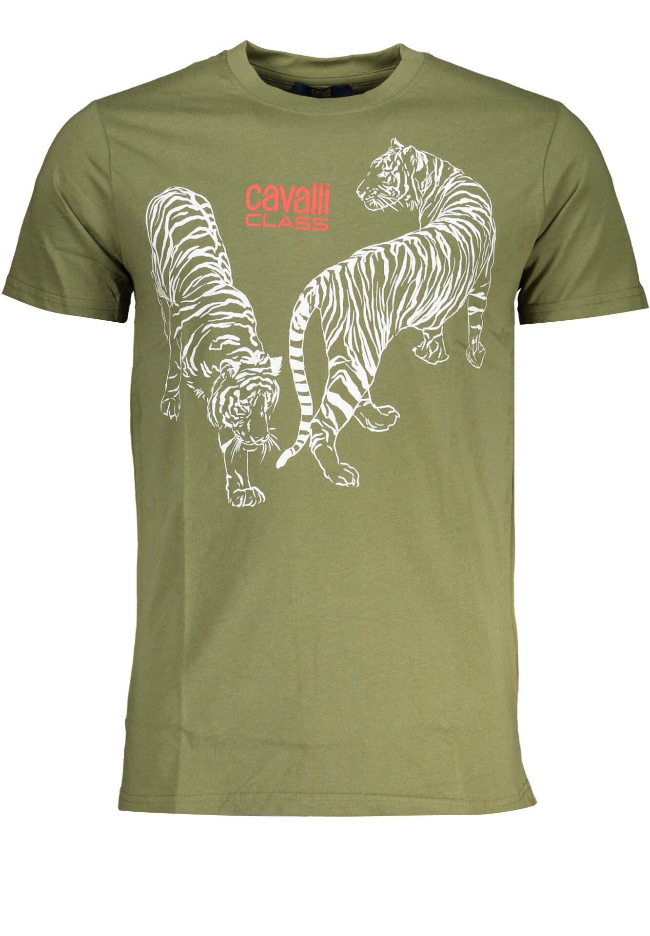 CAVALLI CLASS GREEN MEN'S SHORT SLEEVED T-SHIRT