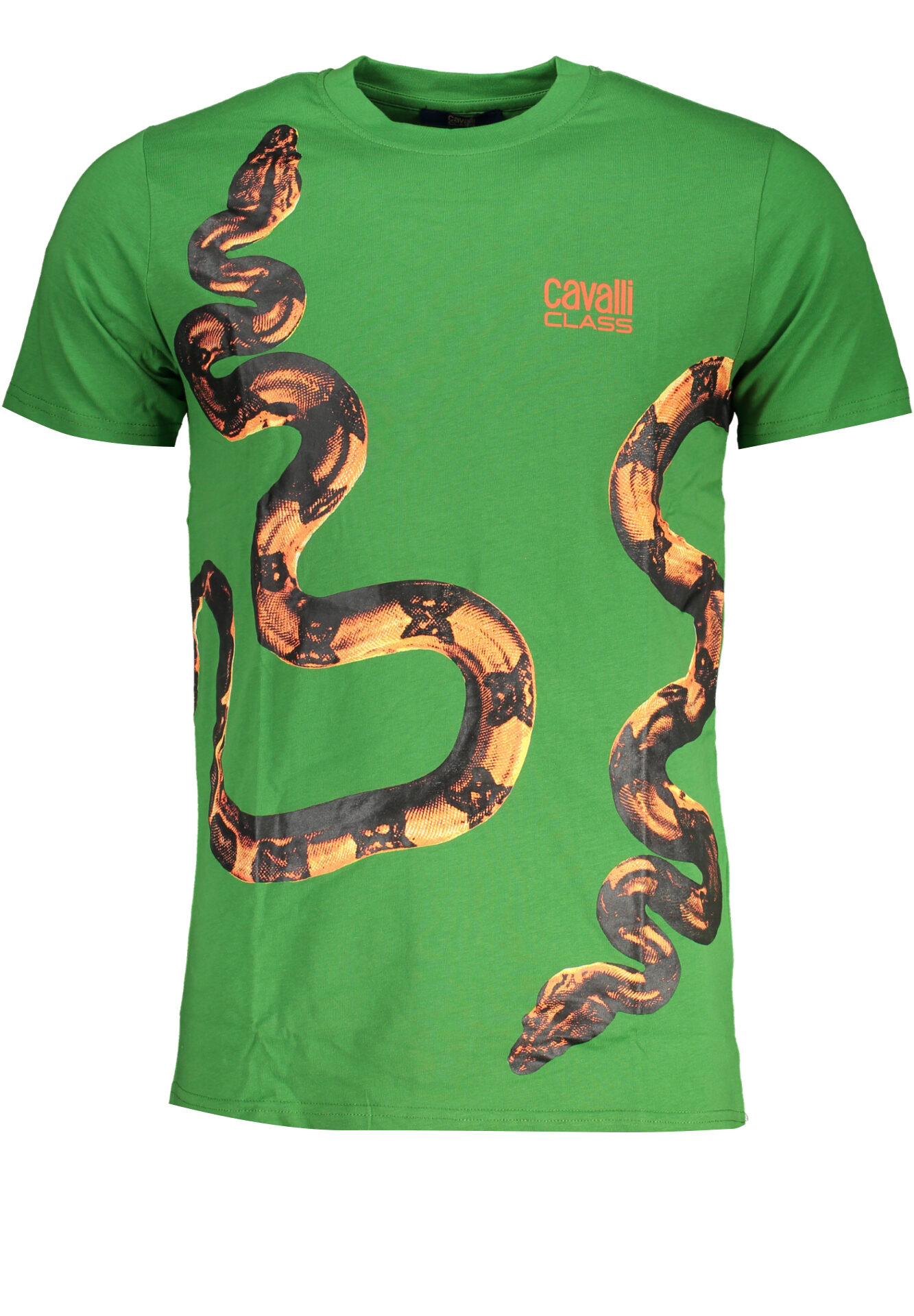 CAVALLI CLASS GREEN MEN'S SHORT SLEEVED T-SHIRT