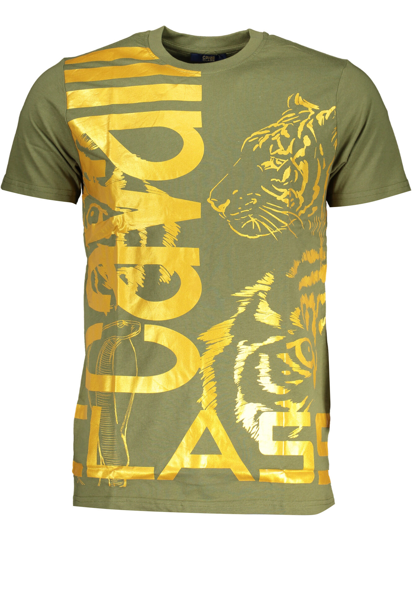 CAVALLI CLASS GREEN MEN'S SHORT SLEEVED T-SHIRT