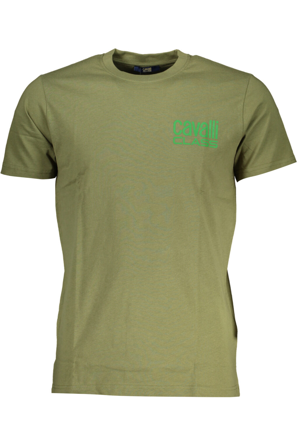 cavalliclasst-shirtmanichecorteuomoverde_1 CAVALLI CLASS žali vyriški marškinėliai trumpomis rankovėmis