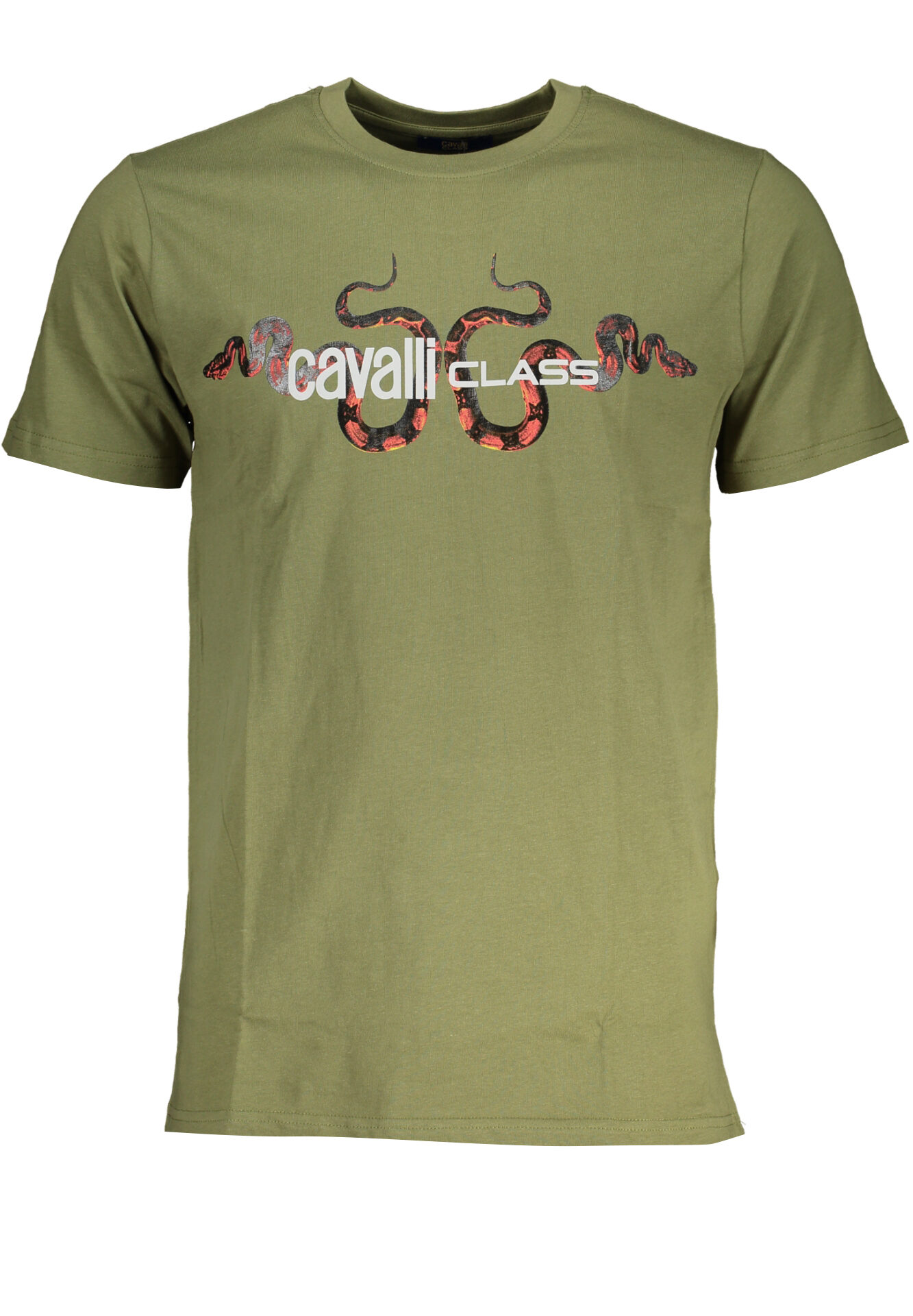 CAVALLI CLASS GREEN MEN'S SHORT SLEEVED T-SHIRT