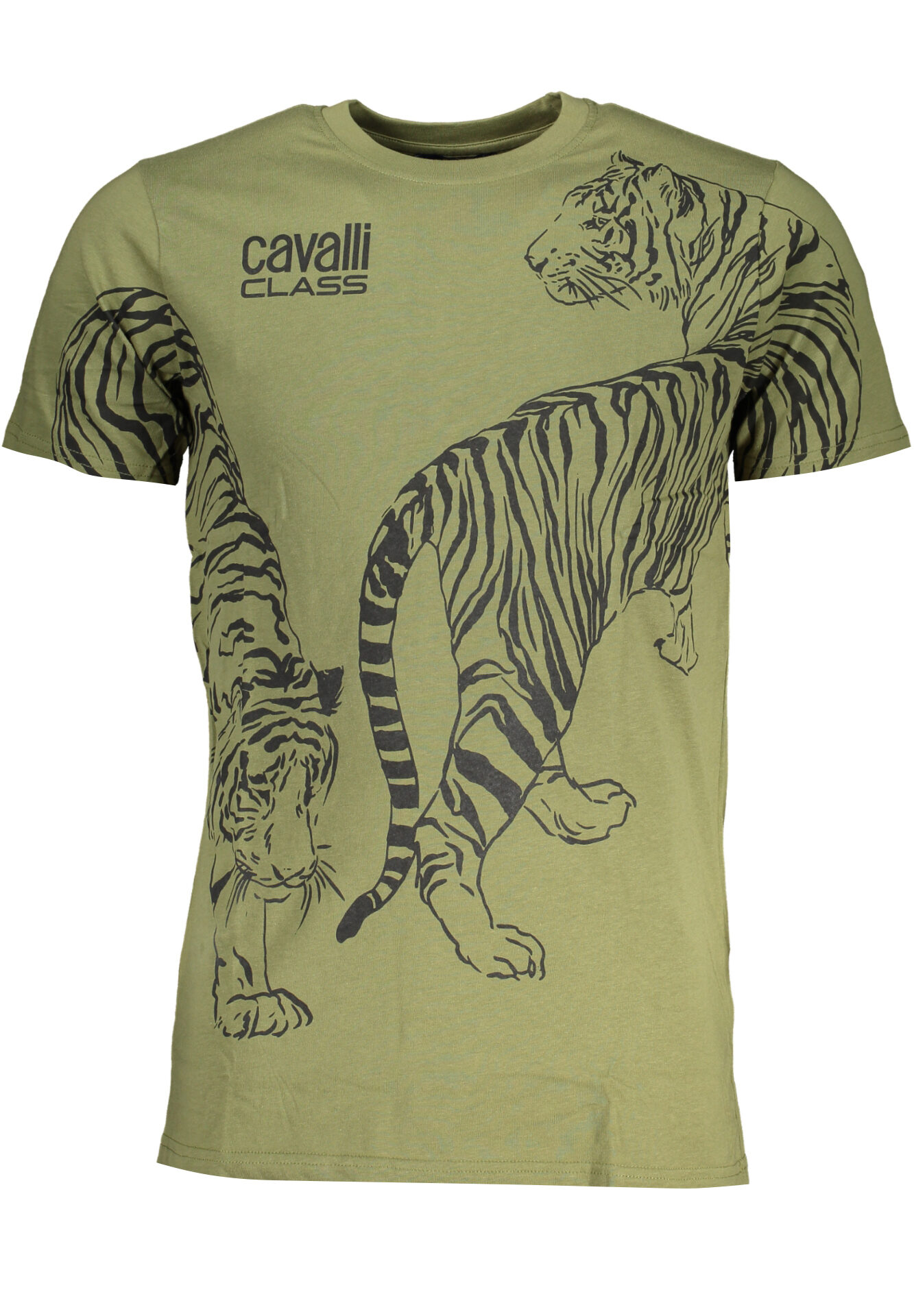 CAVALLI CLASS GREEN MEN'S SHORT SLEEVED T-SHIRT