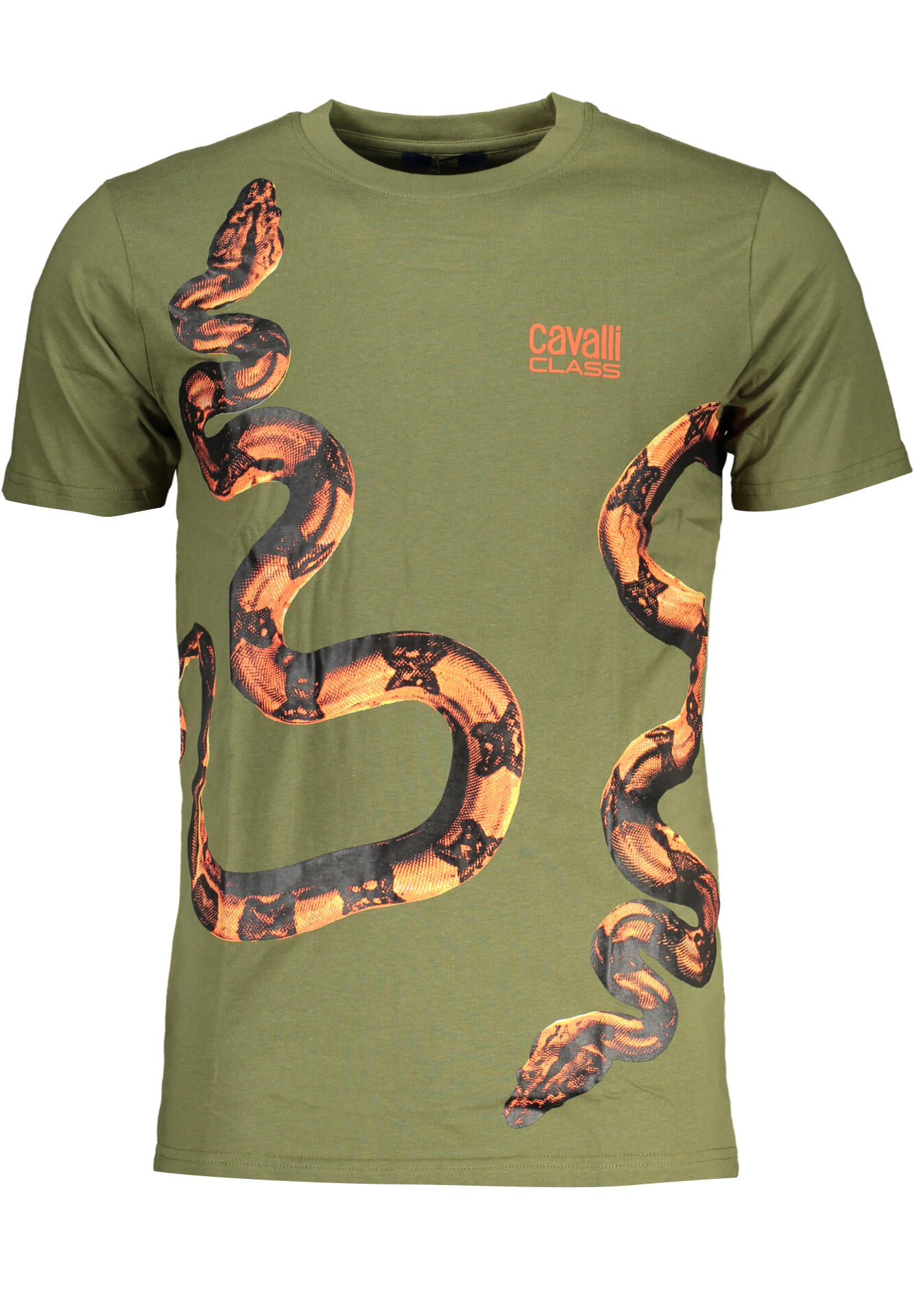 CAVALLI CLASS GREEN MEN'S SHORT SLEEVED T-SHIRT