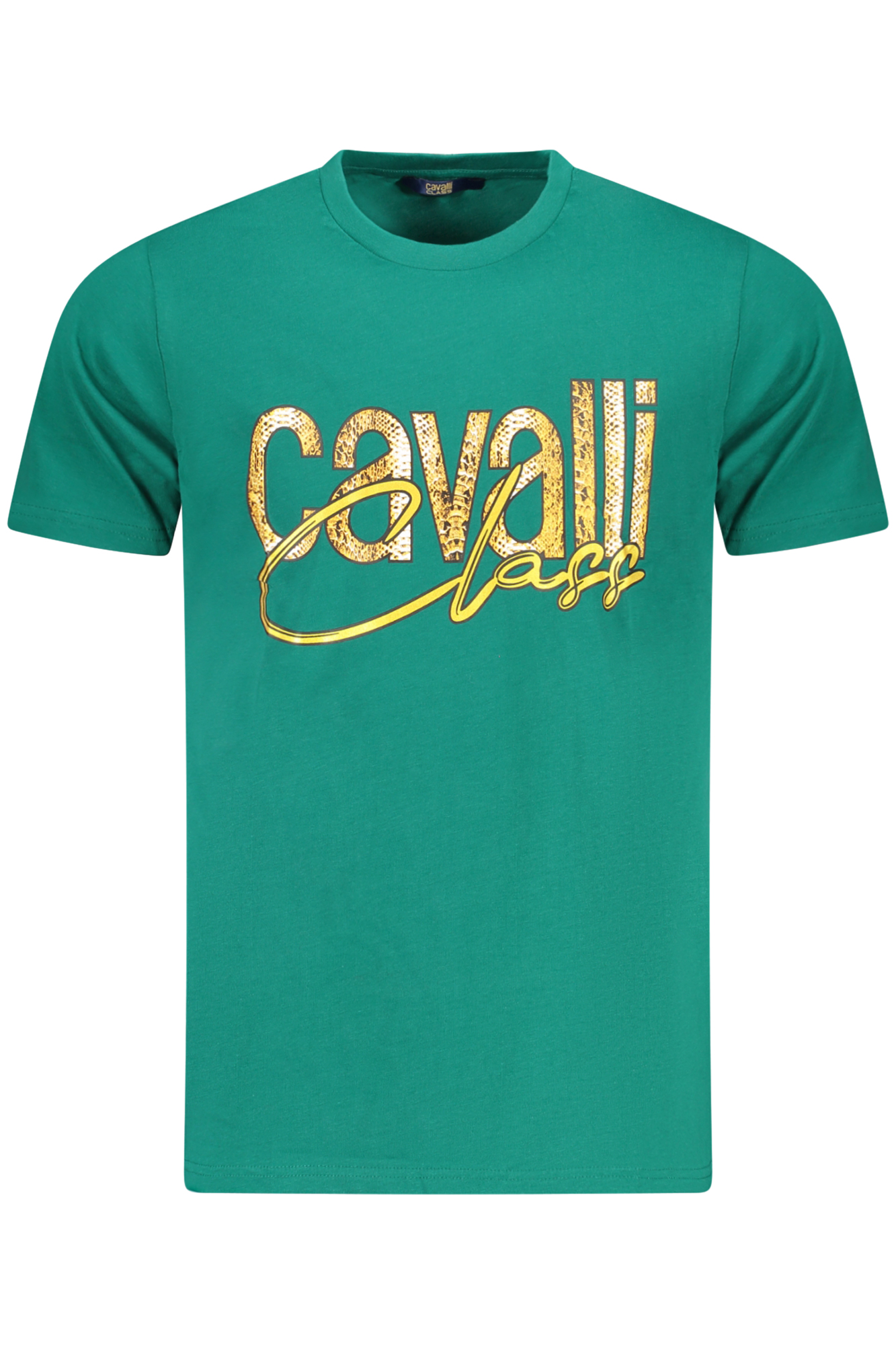 CAVALLI CLASS žali vyriški marškinėliai trumpomis rankovėmis CAVALLI CLASS žali vyriški marškinėliai trumpomis rankovėmis