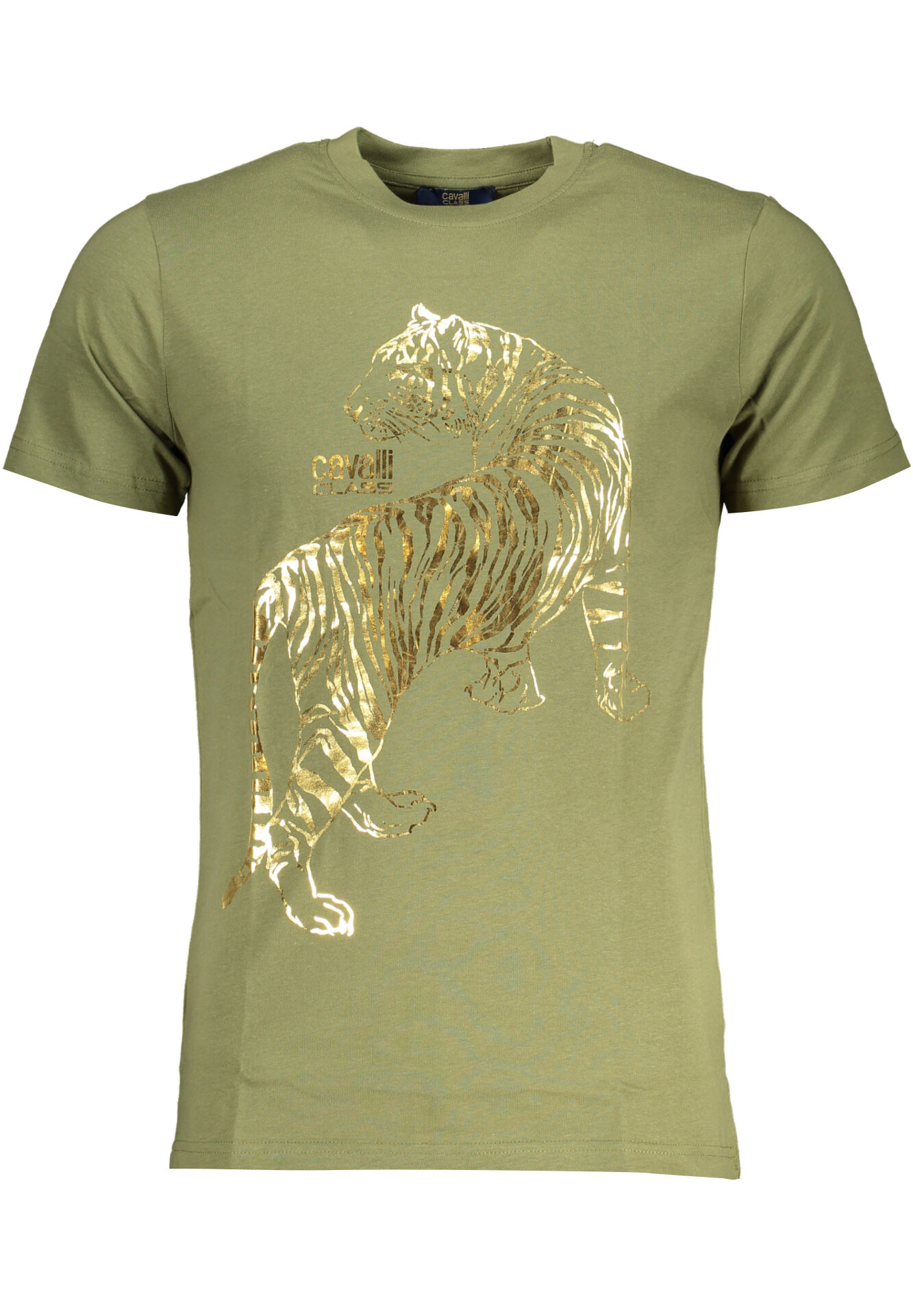 CAVALLI CLASS GREEN MEN'S SHORT SLEEVED T-SHIRT