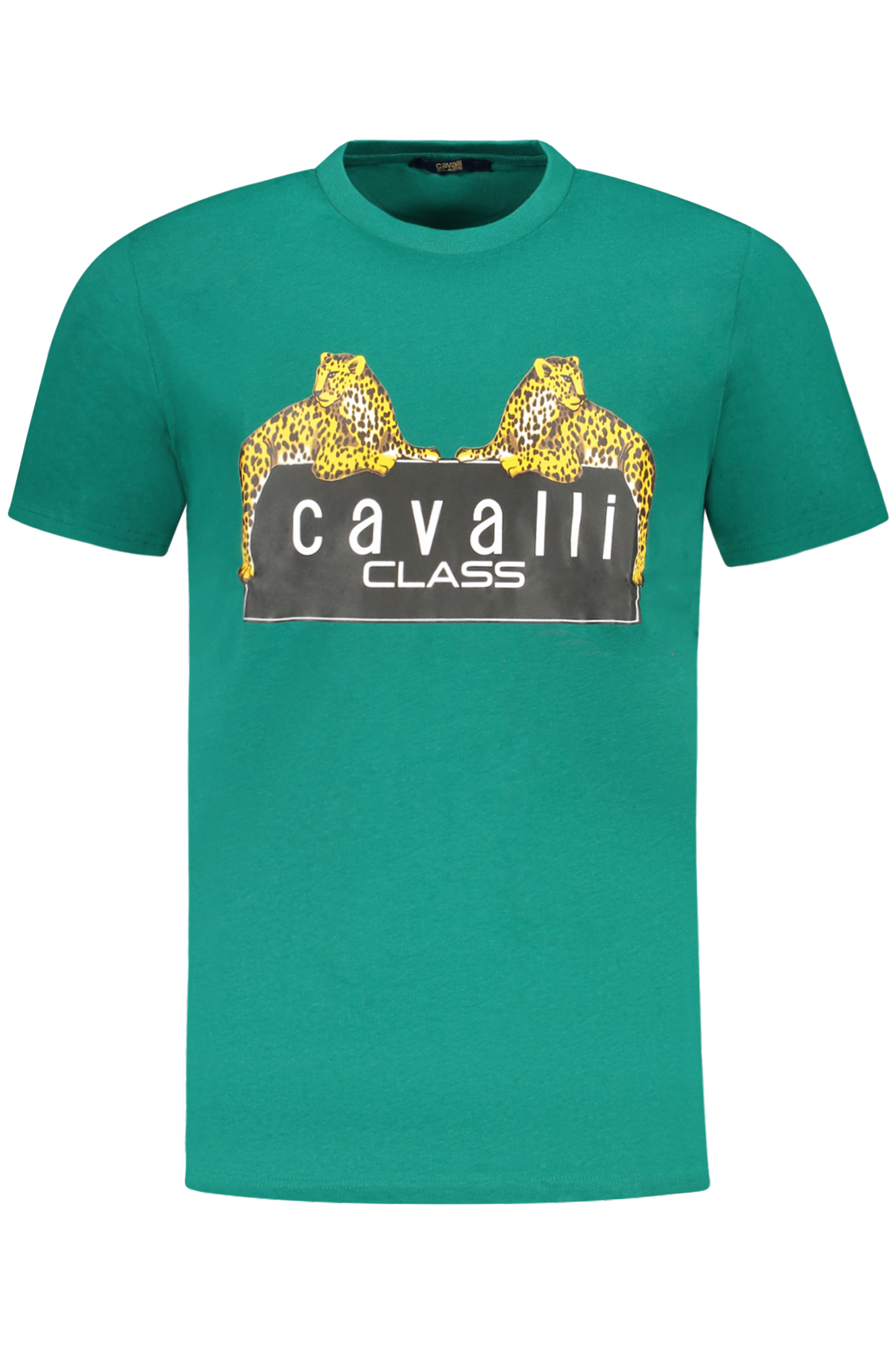 CAVALLI CLASS žali vyriški marškinėliai trumpomis rankovėmis CAVALLI CLASS žali vyriški marškinėliai trumpomis rankovėmis