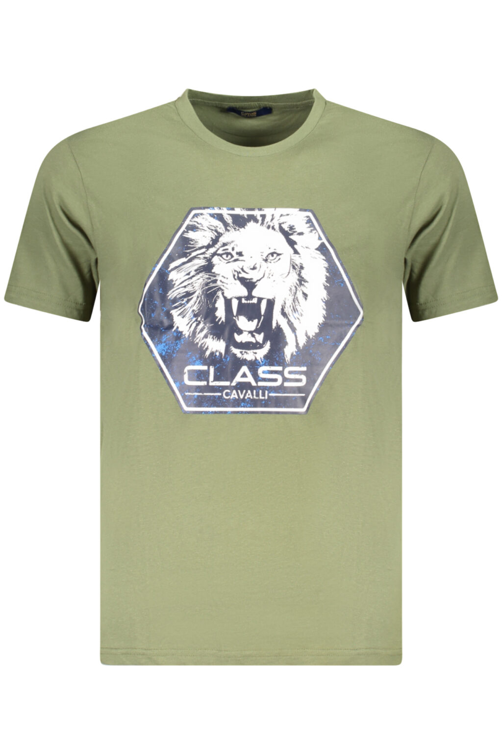 cavalliclasst-shirtmanichecorteuomoverde_1 CAVALLI CLASS žali vyriški marškinėliai trumpomis rankovėmis