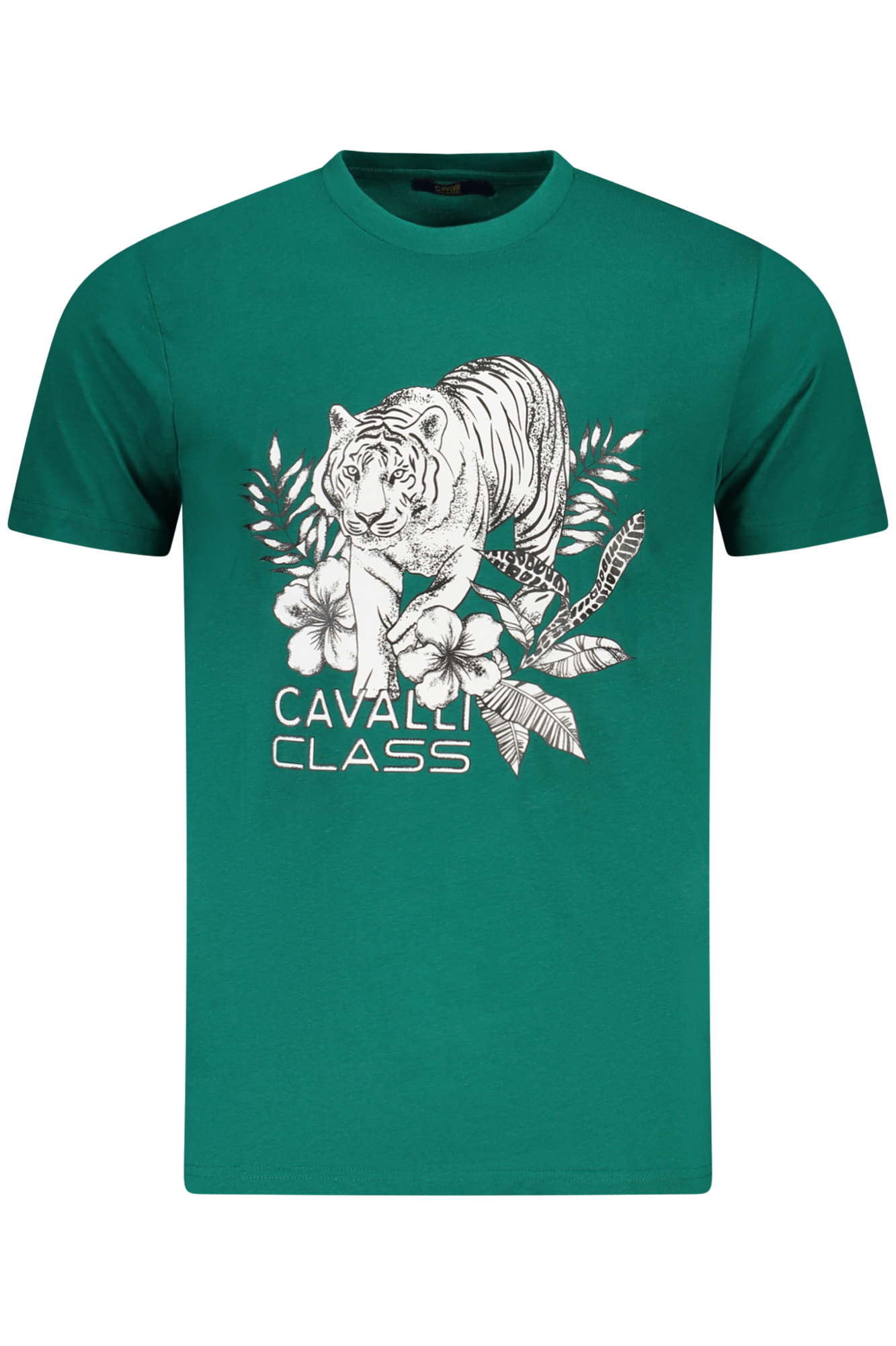 CAVALLI CLASS žali vyriški marškinėliai trumpomis rankovėmis CAVALLI CLASS žali vyriški marškinėliai trumpomis rankovėmis