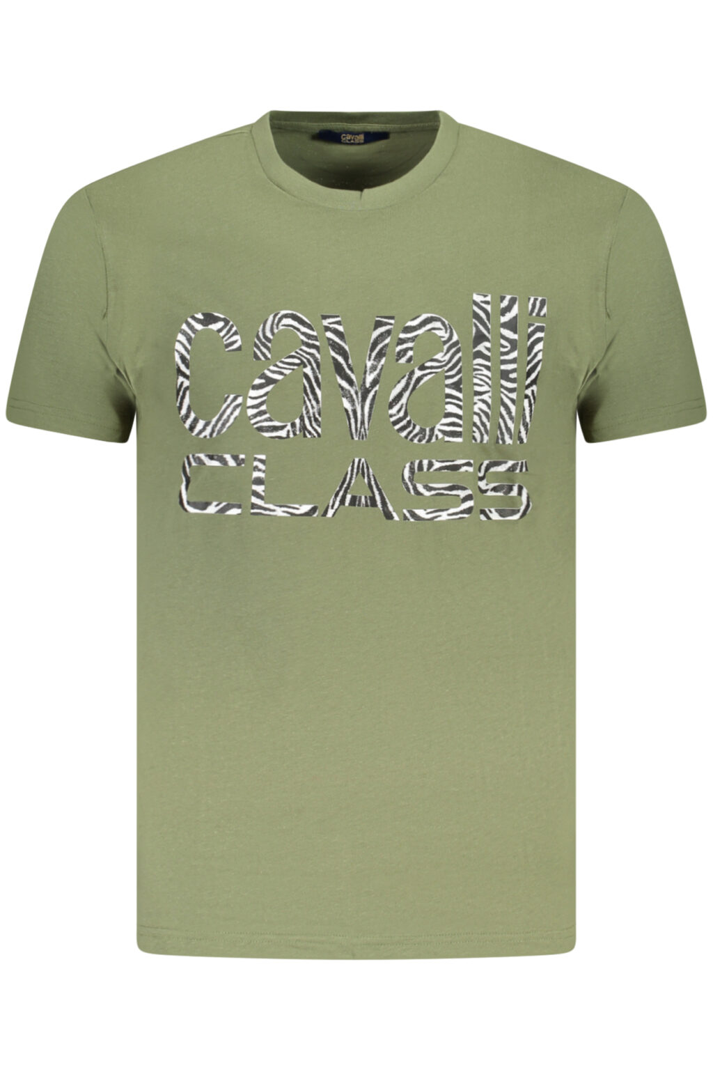 cavalliclasst-shirtmanichecorteuomoverde_1 CAVALLI CLASS žali vyriški marškinėliai trumpomis rankovėmis