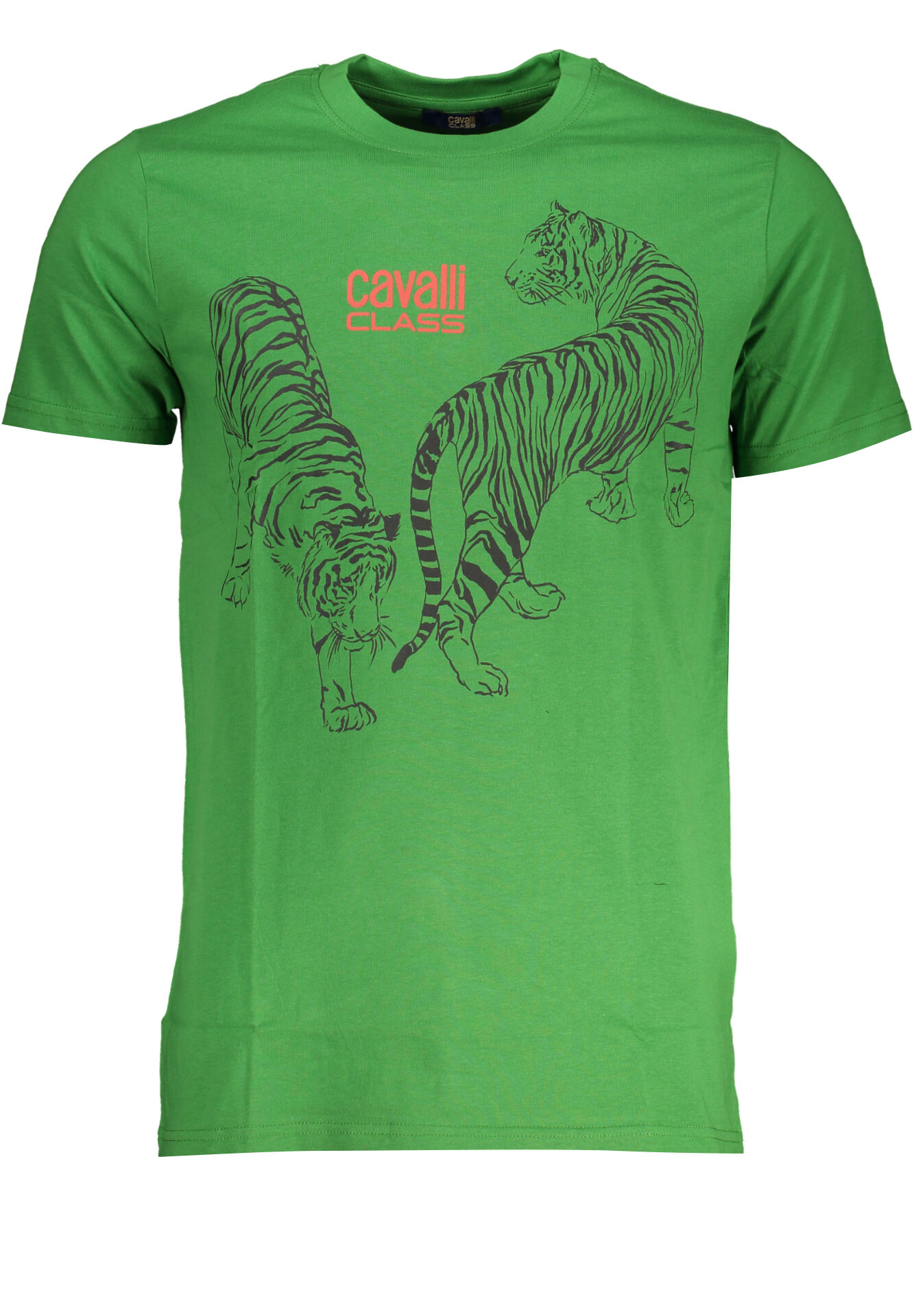 CAVALLI CLASS GREEN MEN'S SHORT SLEEVED T-SHIRT