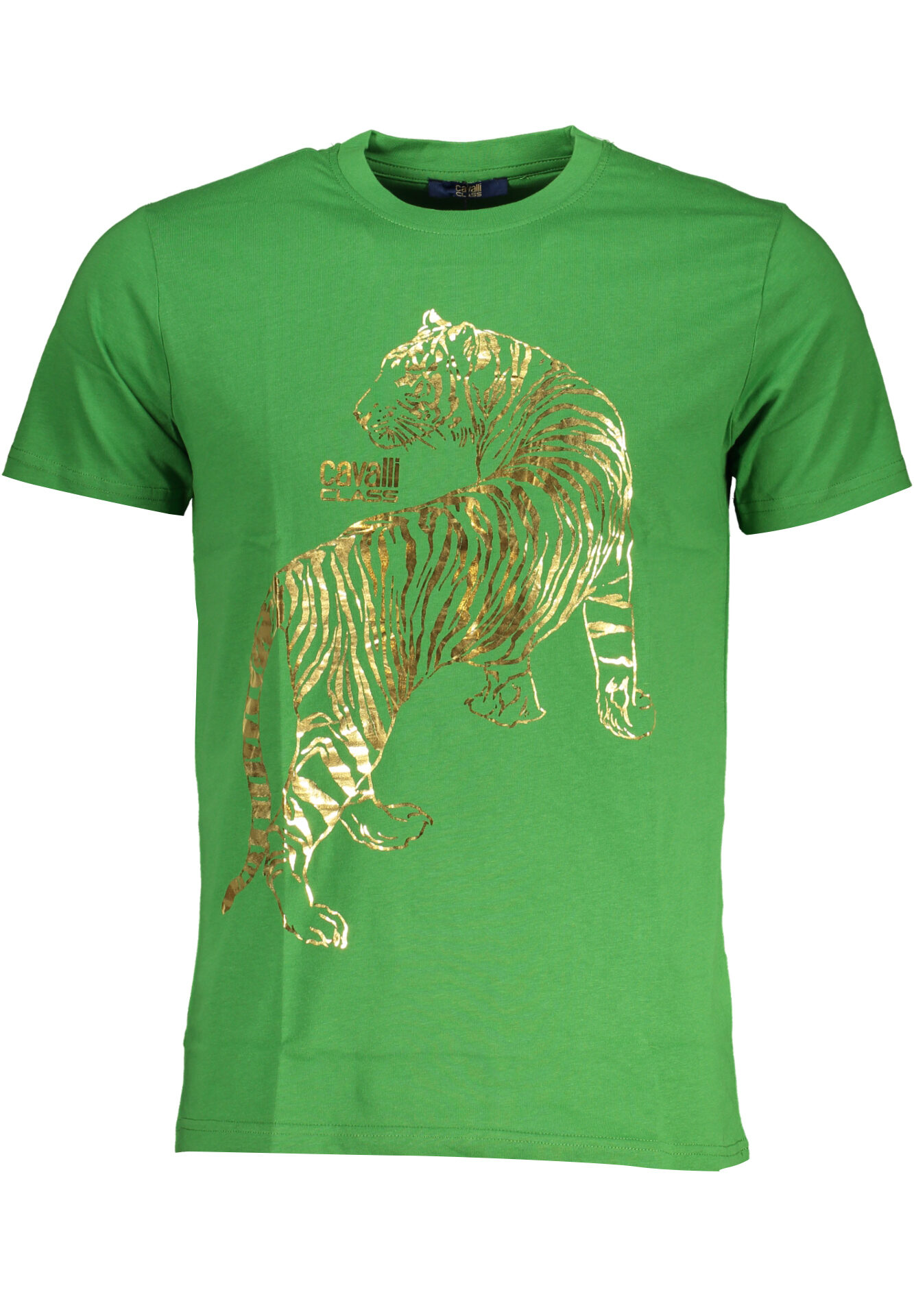 CAVALLI CLASS GREEN MEN'S SHORT SLEEVED T-SHIRT