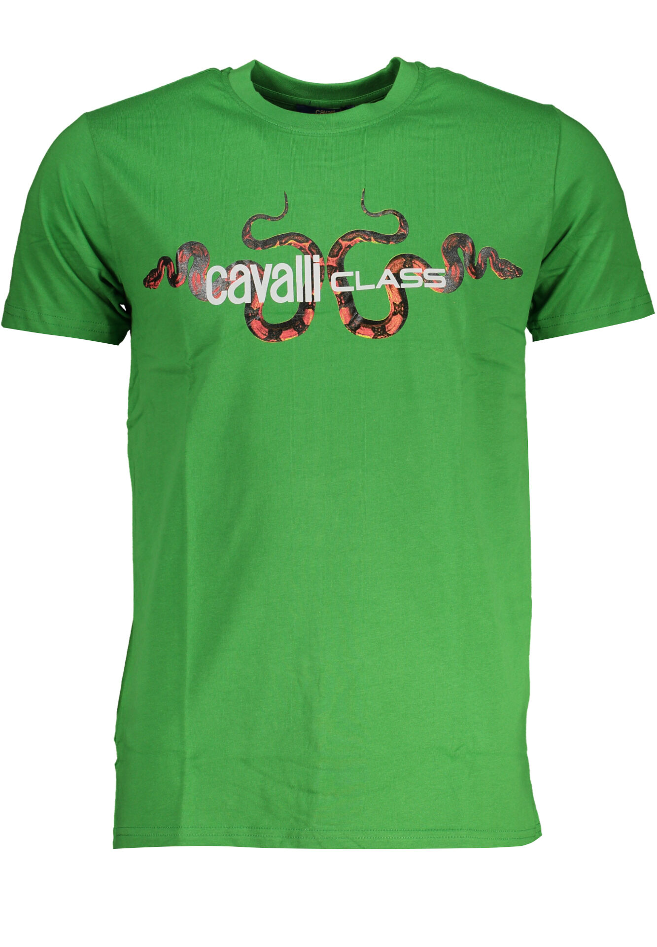 CAVALLI CLASS GREEN MEN'S SHORT SLEEVED T-SHIRT