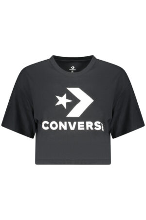 Converse moteriški marškinėliai trumpomis rankovėmis, juodi