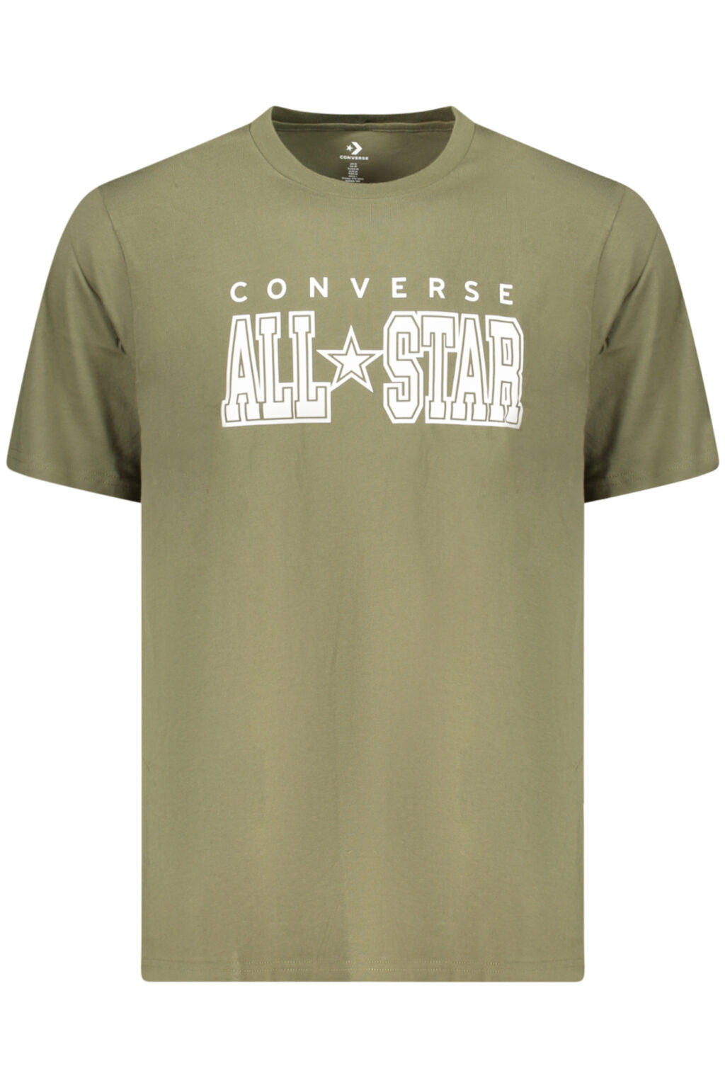 converset-shirtmanichecorteuomoverde_1 CONVERSE žali vyriški marškinėliai trumpomis rankovėmis