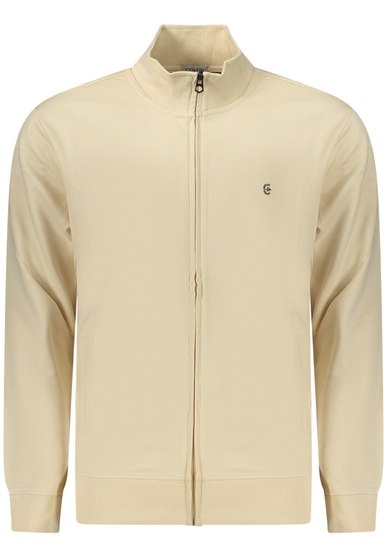 COVERI MOVING MEN'S BEIGE ZIP-UP SWEATSHIRT