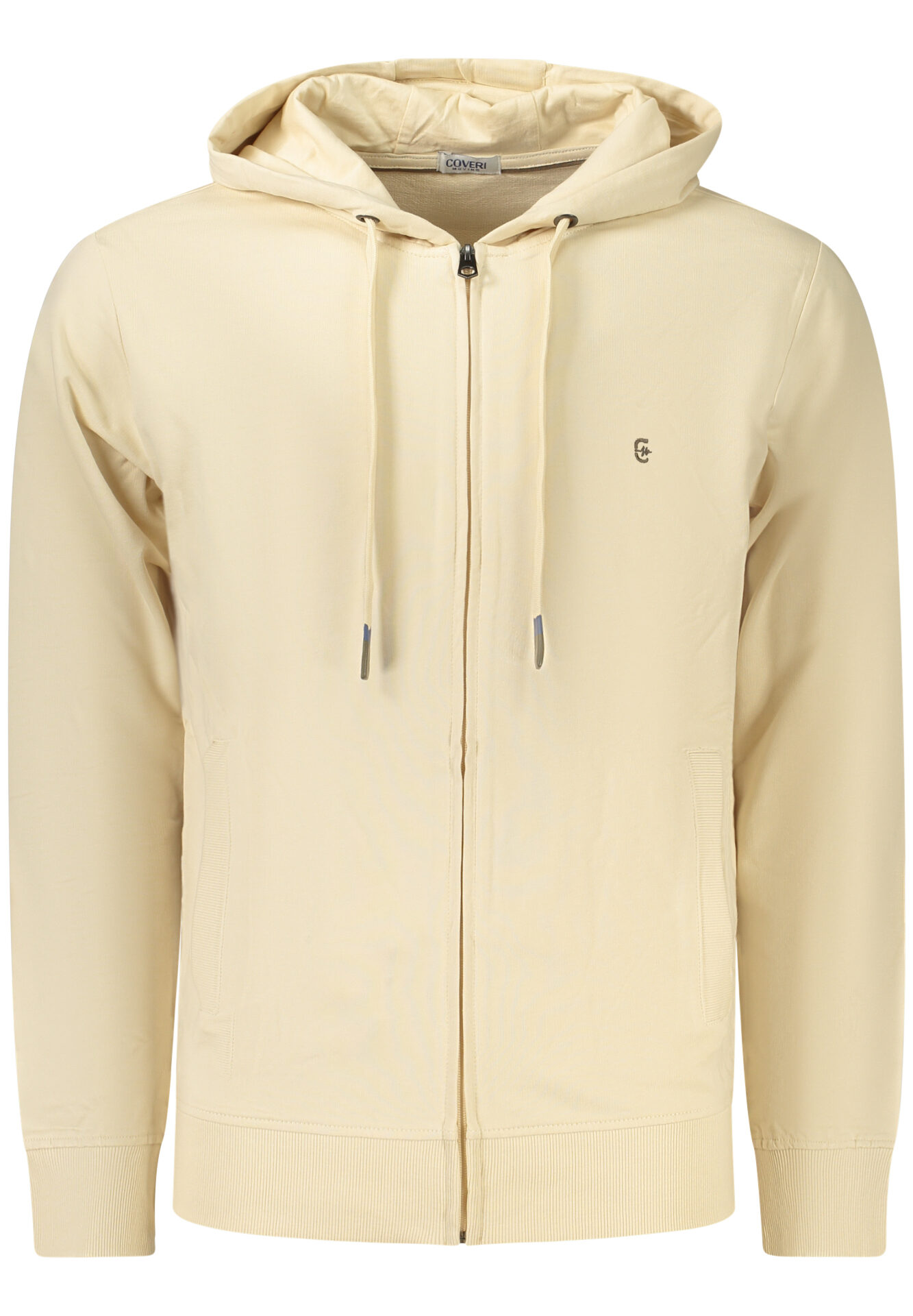 COVERI MOVING MEN'S BEIGE ZIP-UP SWEATSHIRT