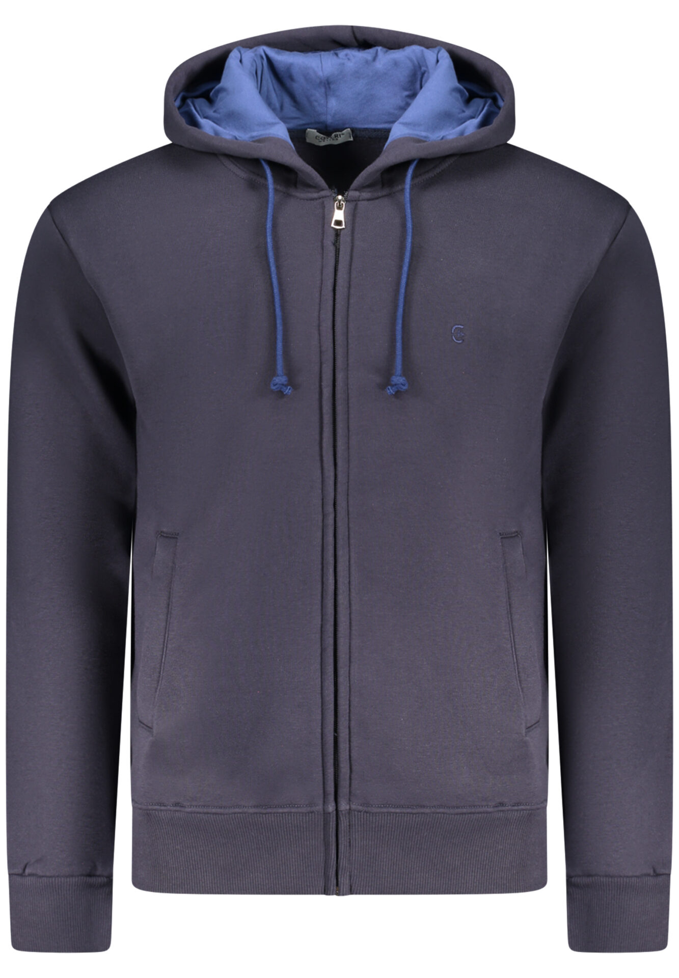 COVERI MOVING MEN'S BLUE ZIP-UP SWEATSHIRT