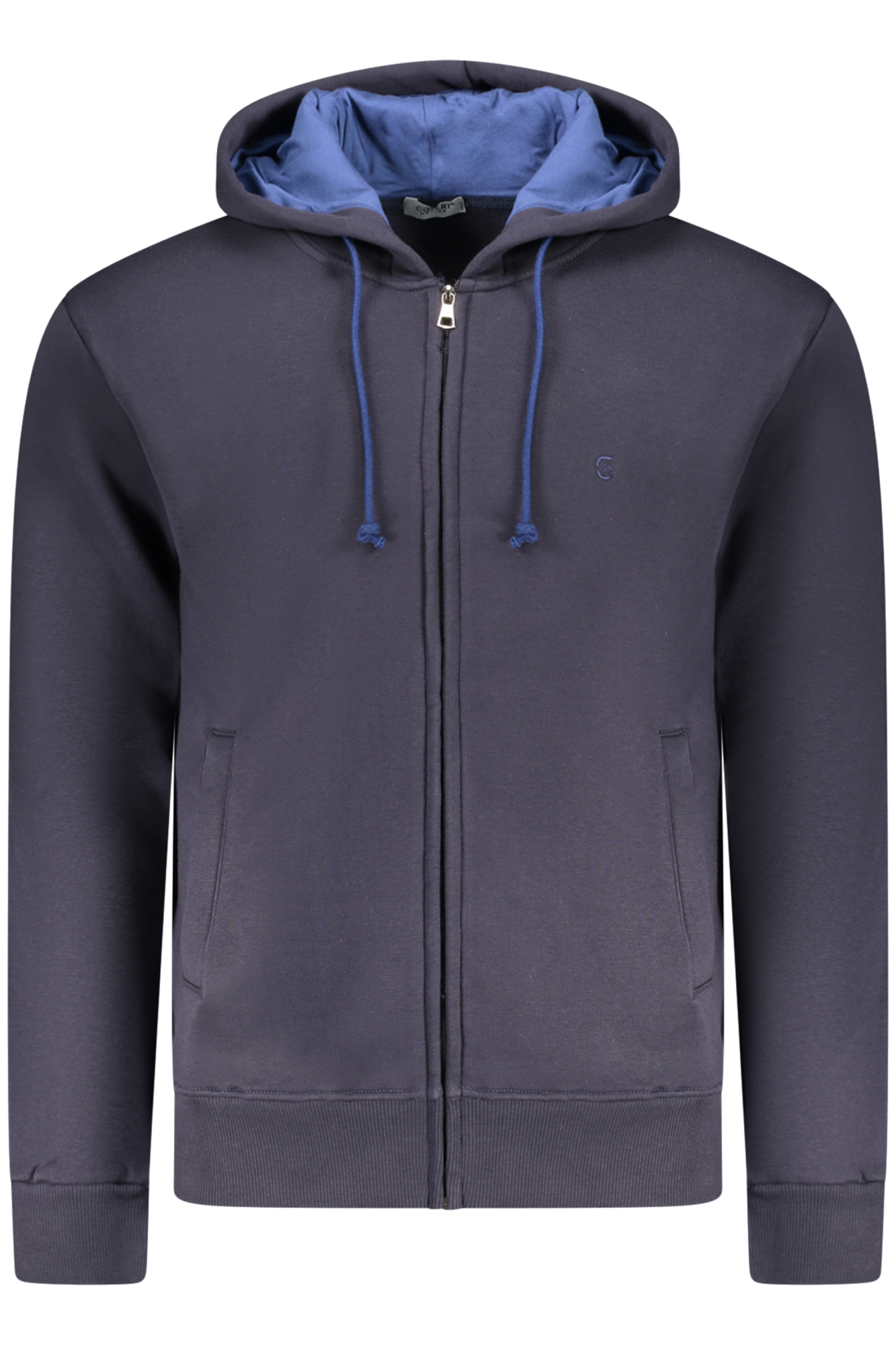 COVERI MOVING MEN'S BLUE ZIP-UP SWEATSHIRT COVERI MOVING MEN'S BLUE ZIP-UP SWEATSHIRT