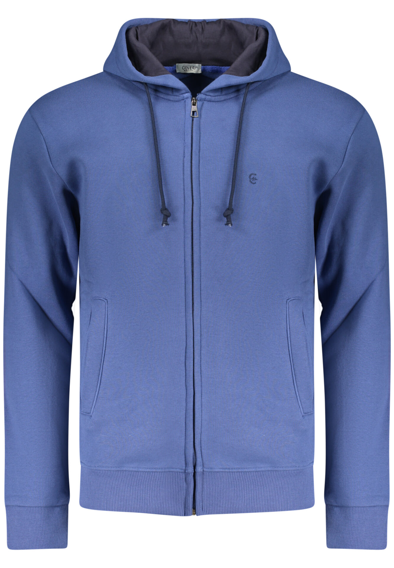 COVERI MOVING MEN'S BLUE ZIP-UP SWEATSHIRT