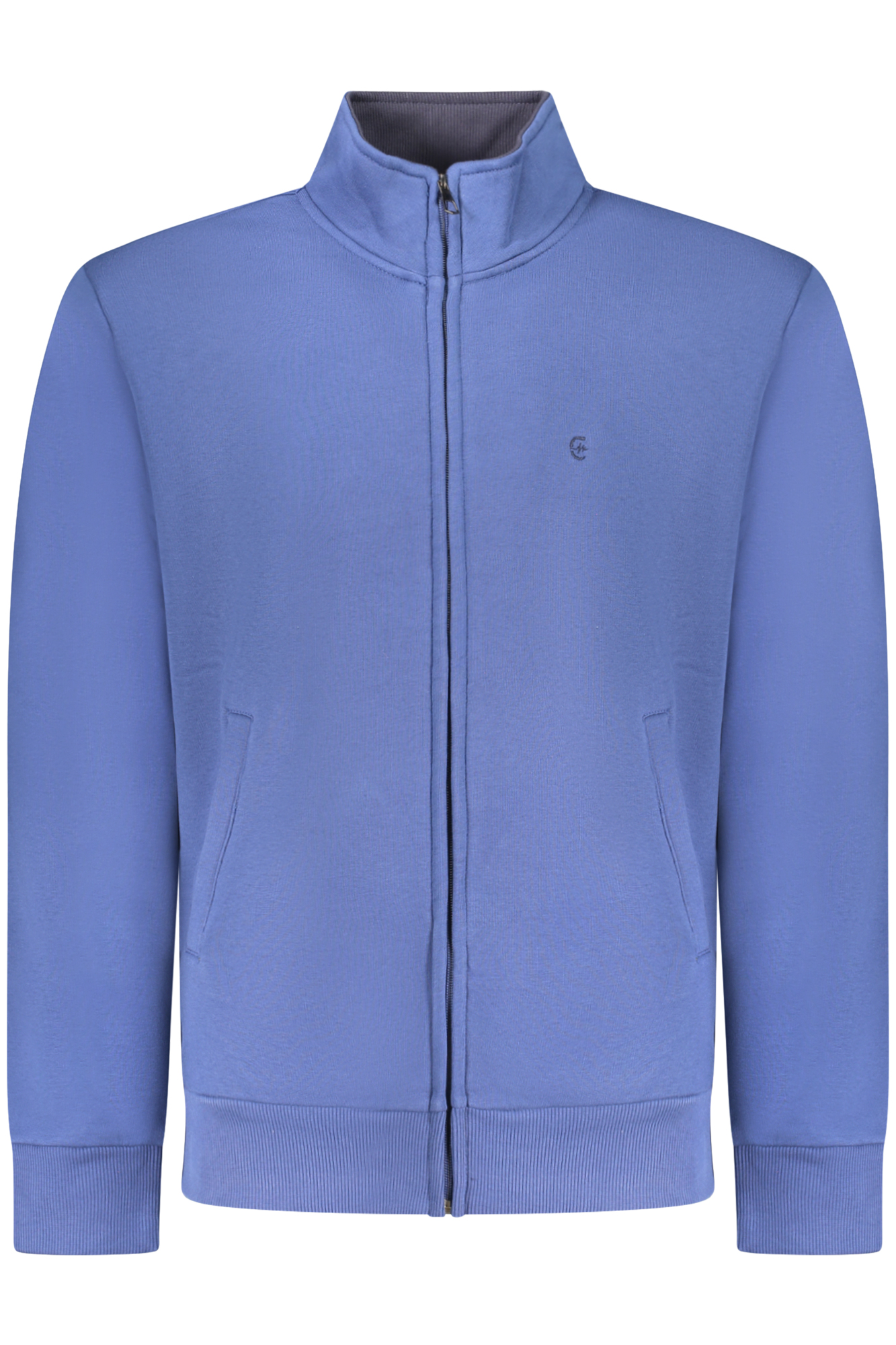 COVERI MOVING MEN'S BLUE ZIP-UP SWEATSHIRT COVERI MOVING MEN'S BLUE ZIP-UP SWEATSHIRT