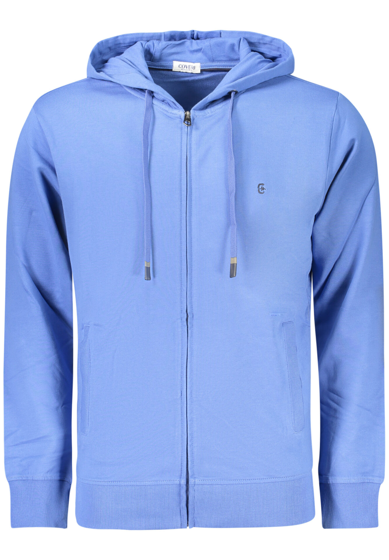 COVERI MOVING MEN'S BLUE ZIP-UP SWEATSHIRT