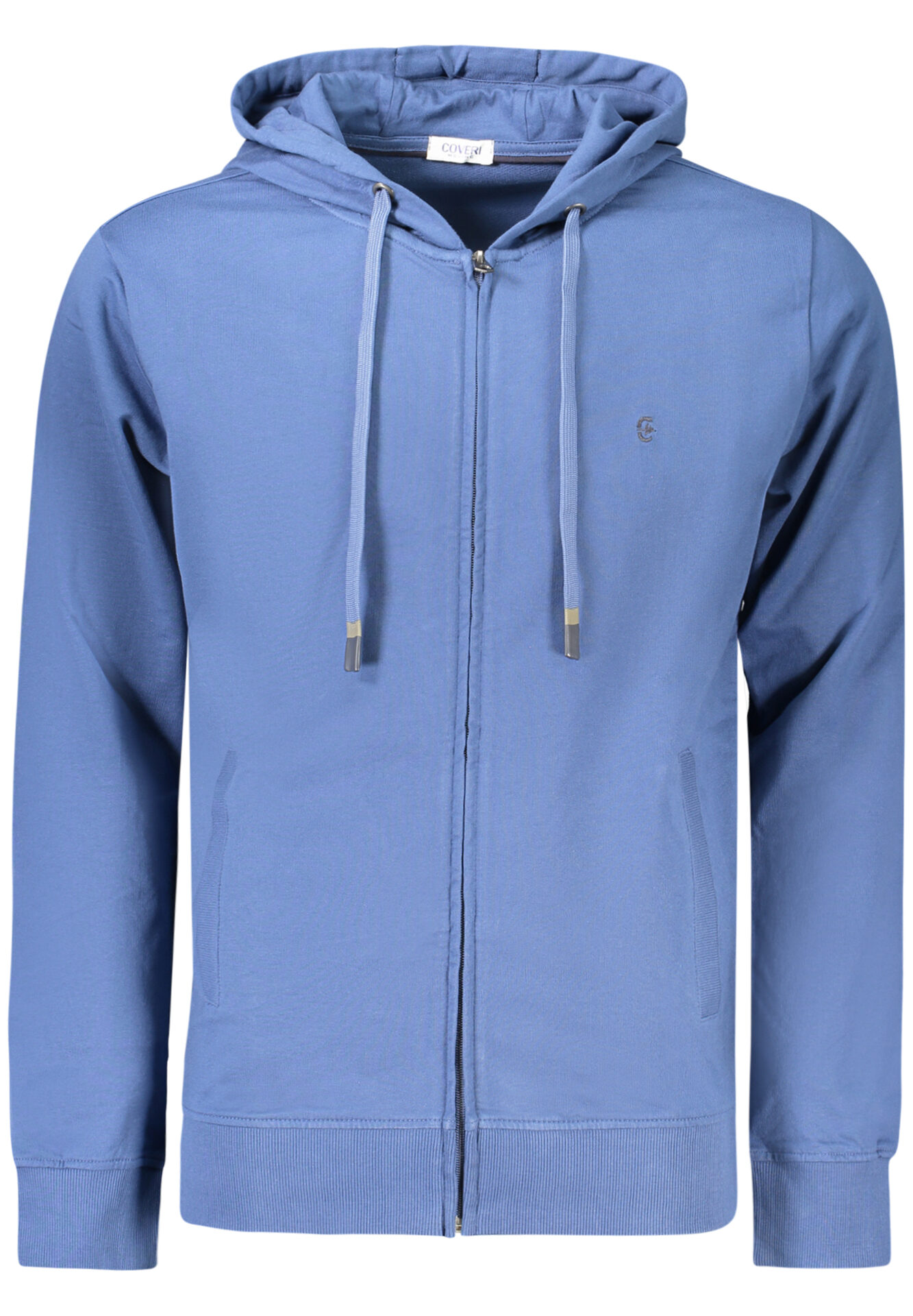 COVERI MOVING MEN'S BLUE ZIP-UP SWEATSHIRT