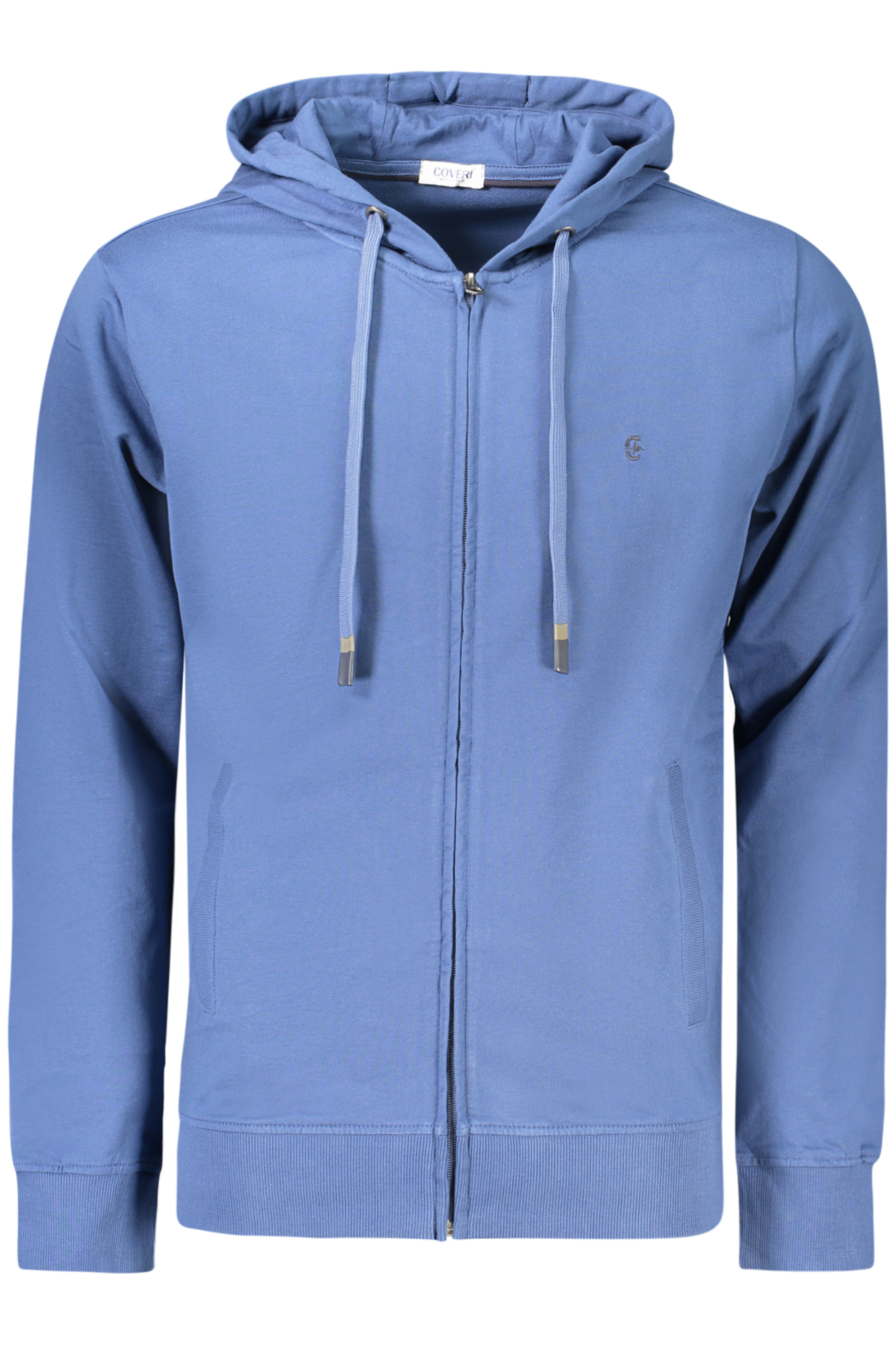 COVERI MOVING MEN'S BLUE ZIP-UP SWEATSHIRT COVERI MOVING MEN'S BLUE ZIP-UP SWEATSHIRT