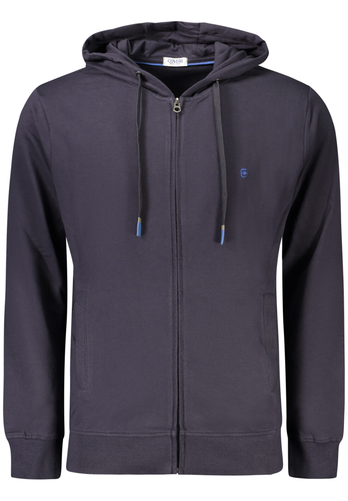COVERI MOVING MEN'S BLUE ZIP-UP SWEATSHIRT