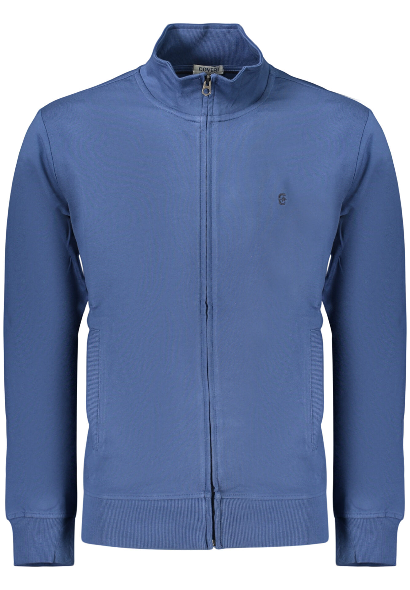 COVERI MOVING MEN'S BLUE ZIP-UP SWEATSHIRT