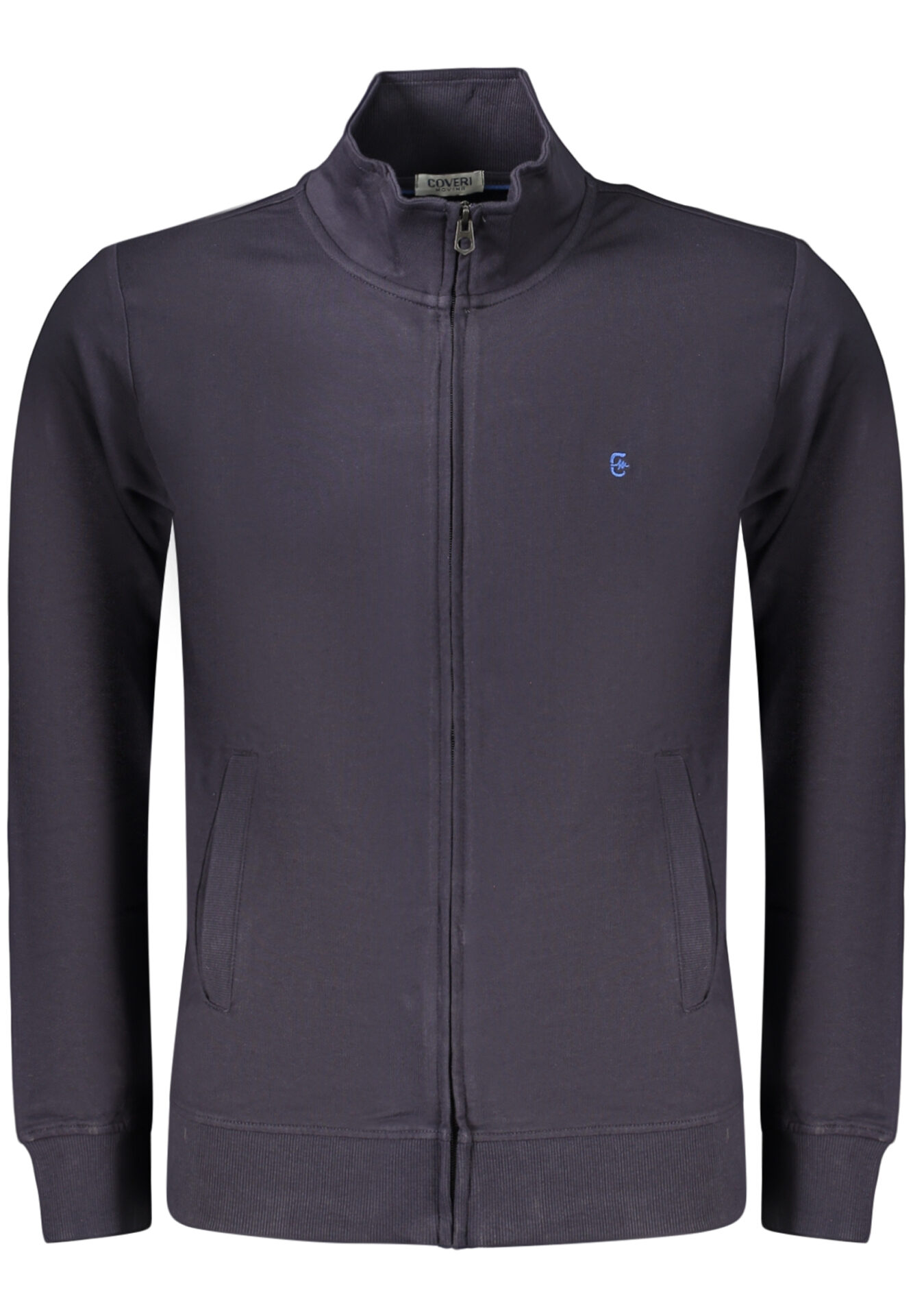 COVERI MOVING MEN'S BLUE ZIP-UP SWEATSHIRT