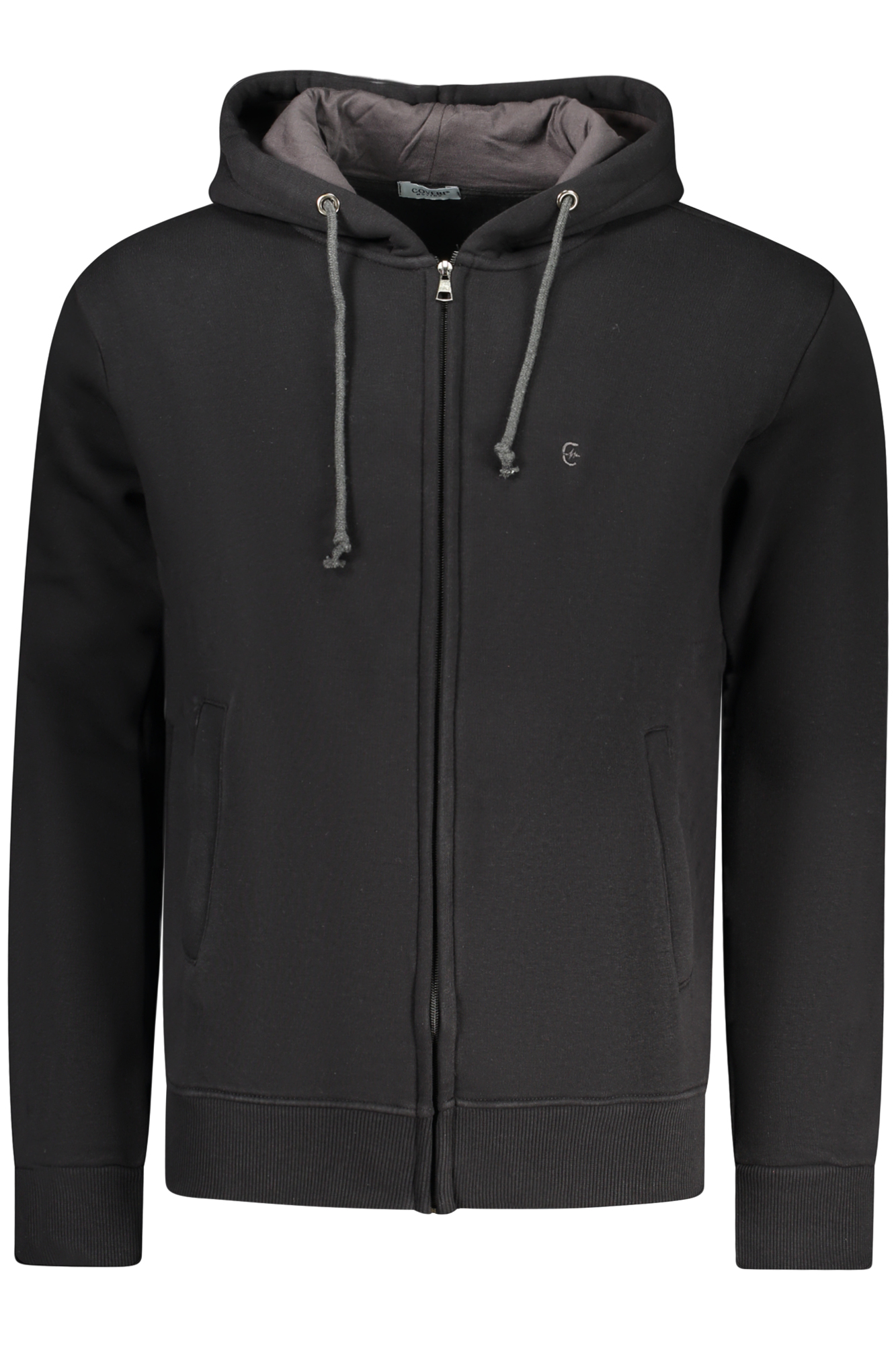 COVERI MOVING MEN'S BLACK ZIP-UP SWEATSHIRT COVERI MOVING MEN'S BLACK ZIP-UP SWEATSHIRT