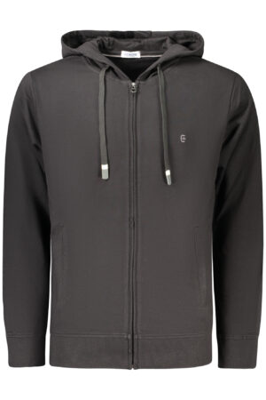 COVERI MOVING MEN'S BLACK ZIP-UP SWEATSHIRT
