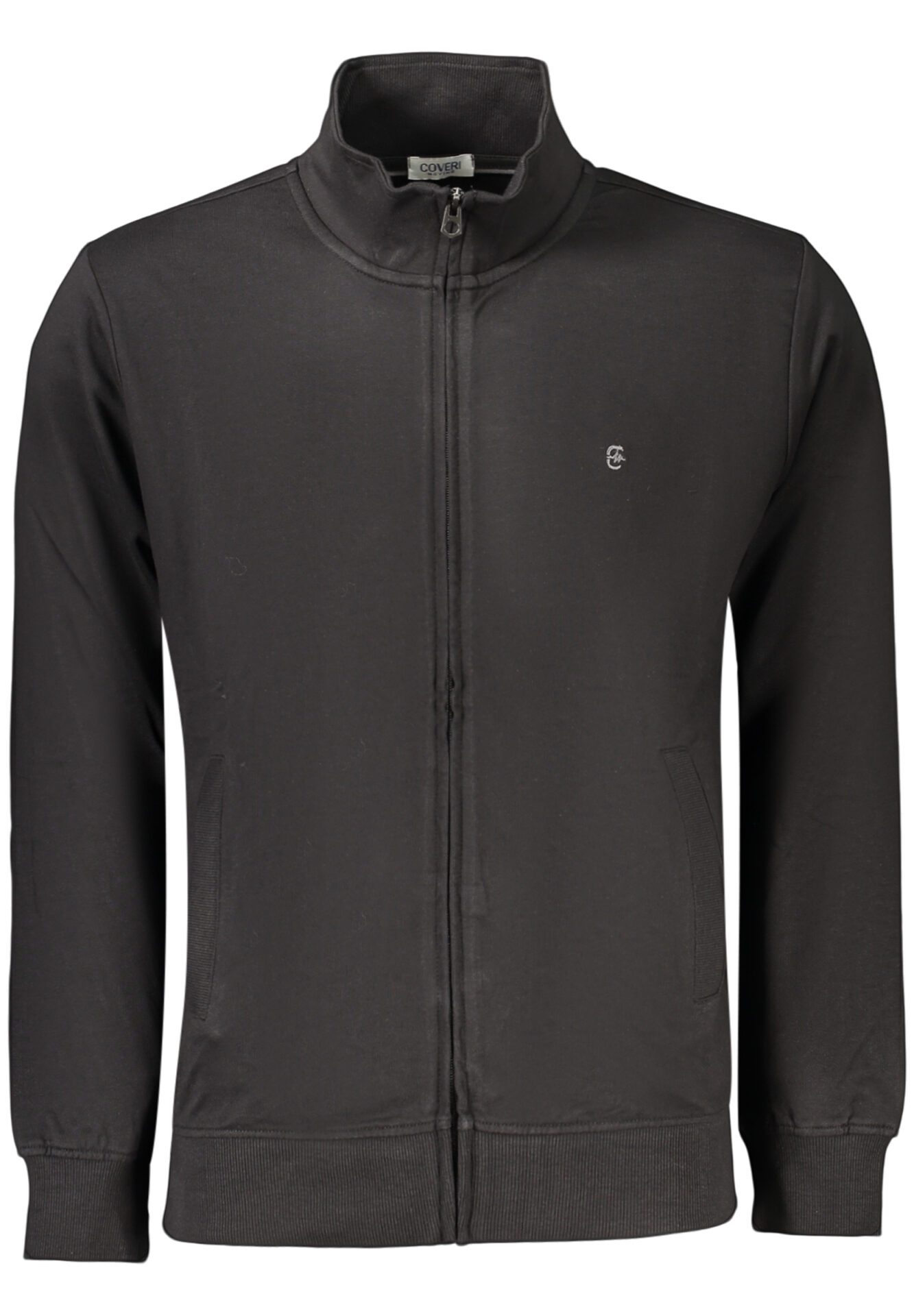 COVERI MOVING MEN'S BLACK ZIP-UP SWEATSHIRT