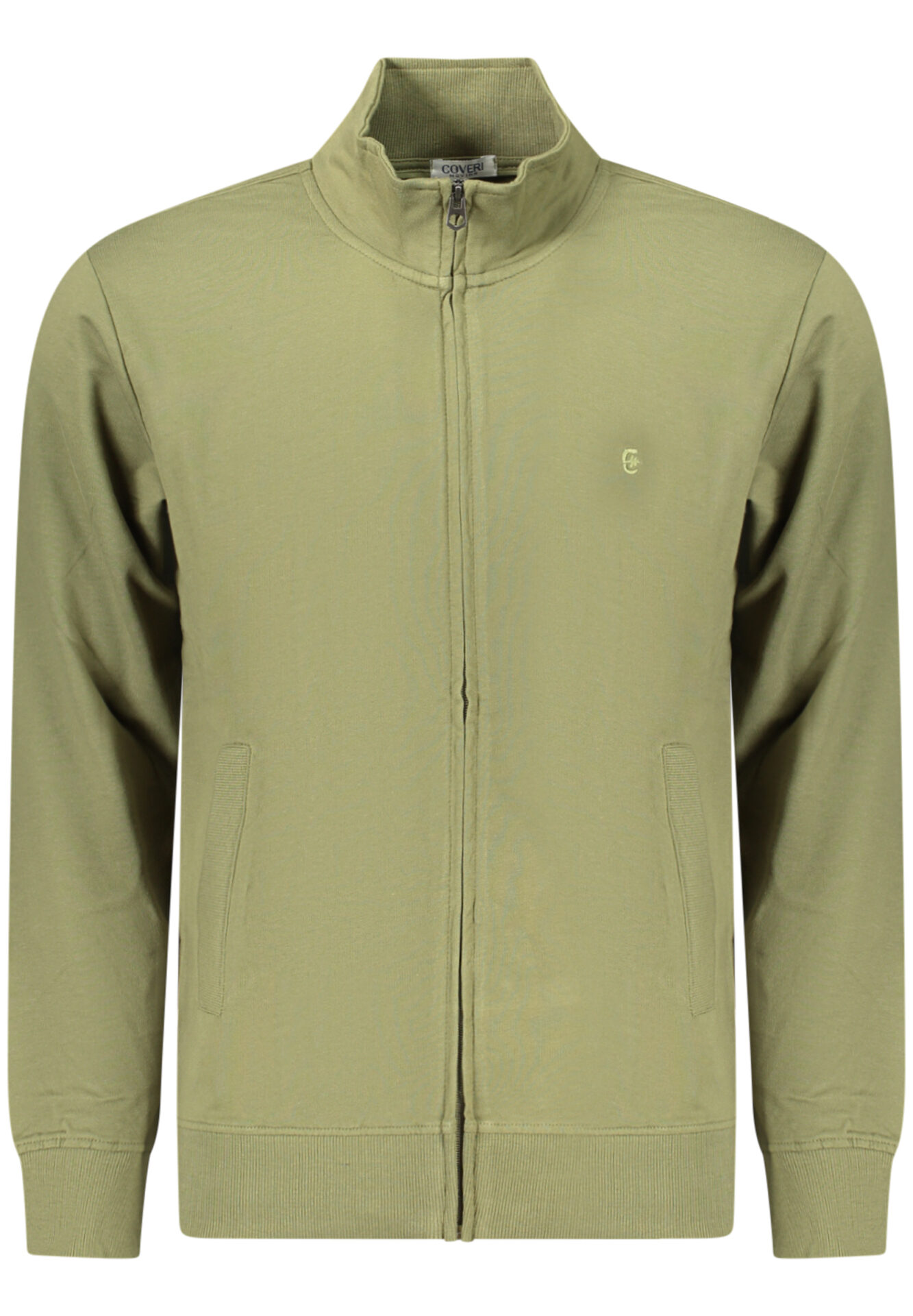 COVERI MOVING MEN'S ZIP-UP SWEATSHIRT GREEN