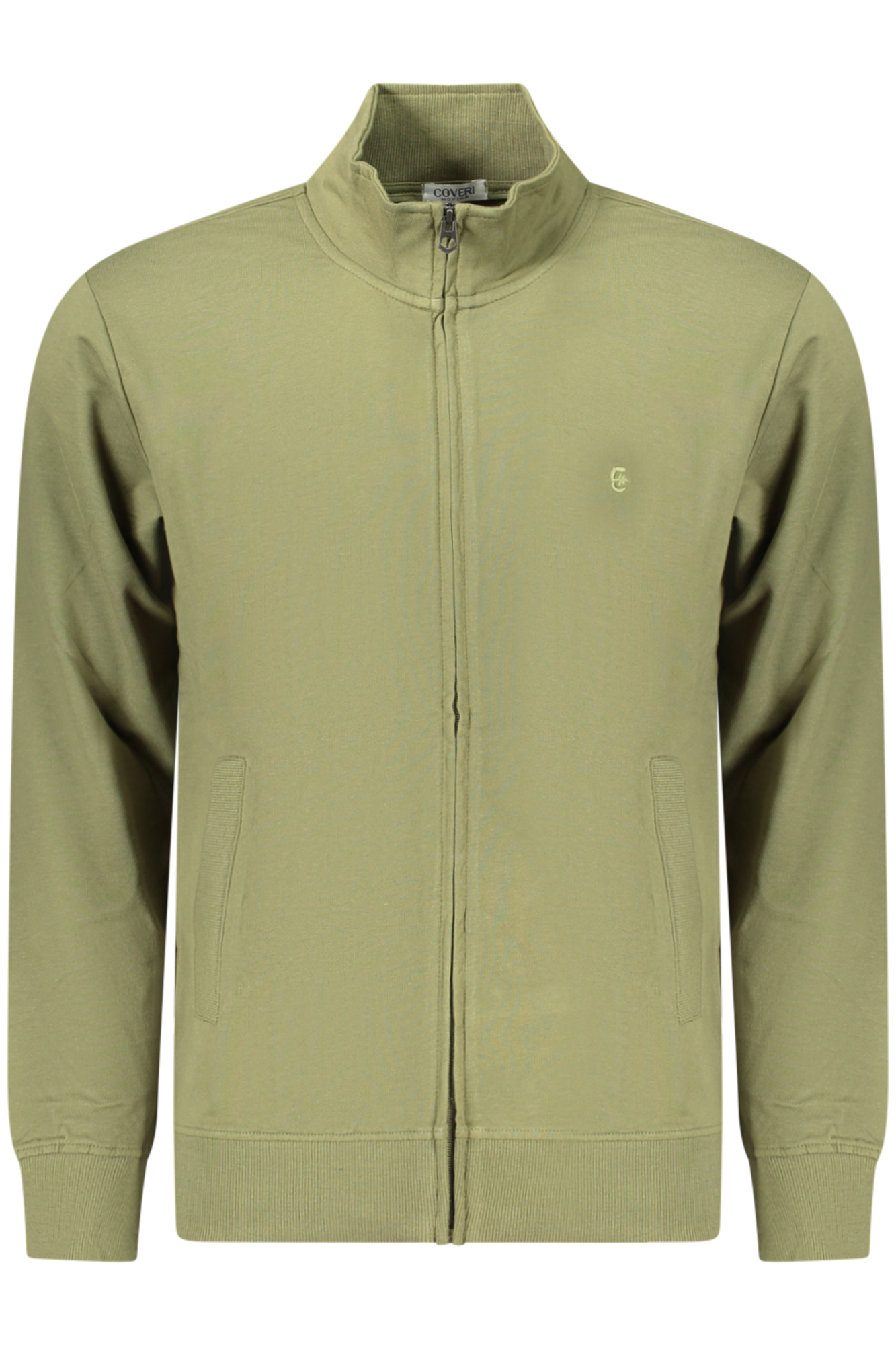 COVERI MOVING MEN'S ZIP-UP SWEATSHIRT GREEN COVERI MOVING MEN'S ZIP-UP SWEATSHIRT GREEN