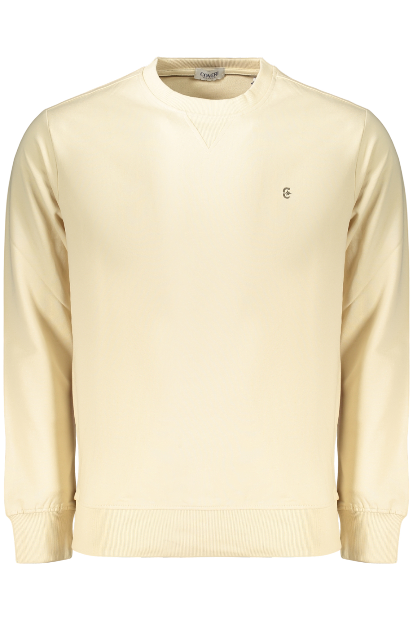 COVERI MOVING MEN'S ZIP-LESS SWEATSHIRT, BEIGE COVERI MOVING MEN'S ZIP-LESS SWEATSHIRT, BEIGE