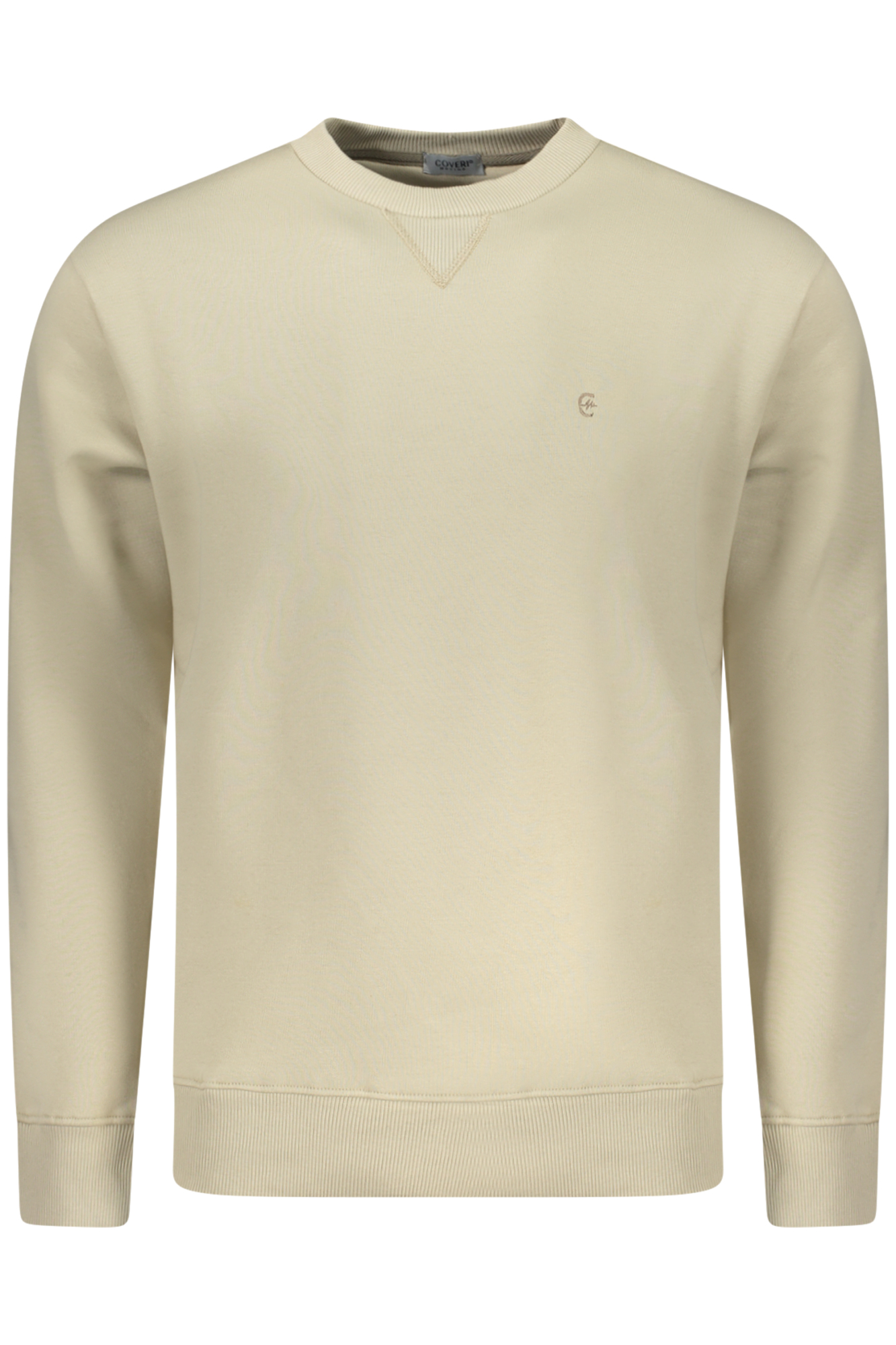 COVERI MOVING MEN'S ZIP-LESS SWEATSHIRT, BEIGE COVERI MOVING MEN'S ZIP-LESS SWEATSHIRT, BEIGE