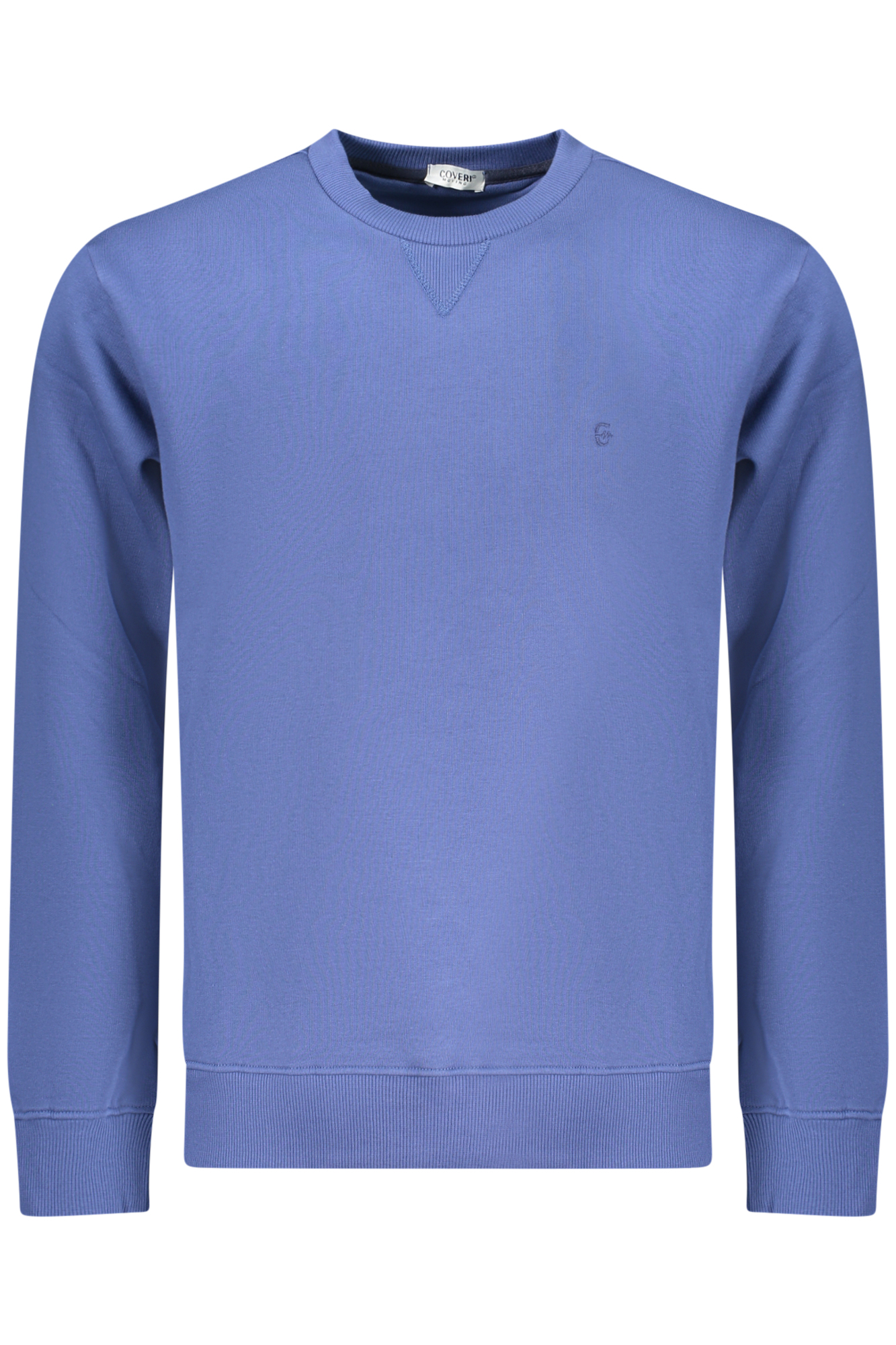 COVERI MOVING MEN'S BLUE ZIP-LESS SWEATSHIRT COVERI MOVING MEN'S BLUE ZIP-LESS SWEATSHIRT