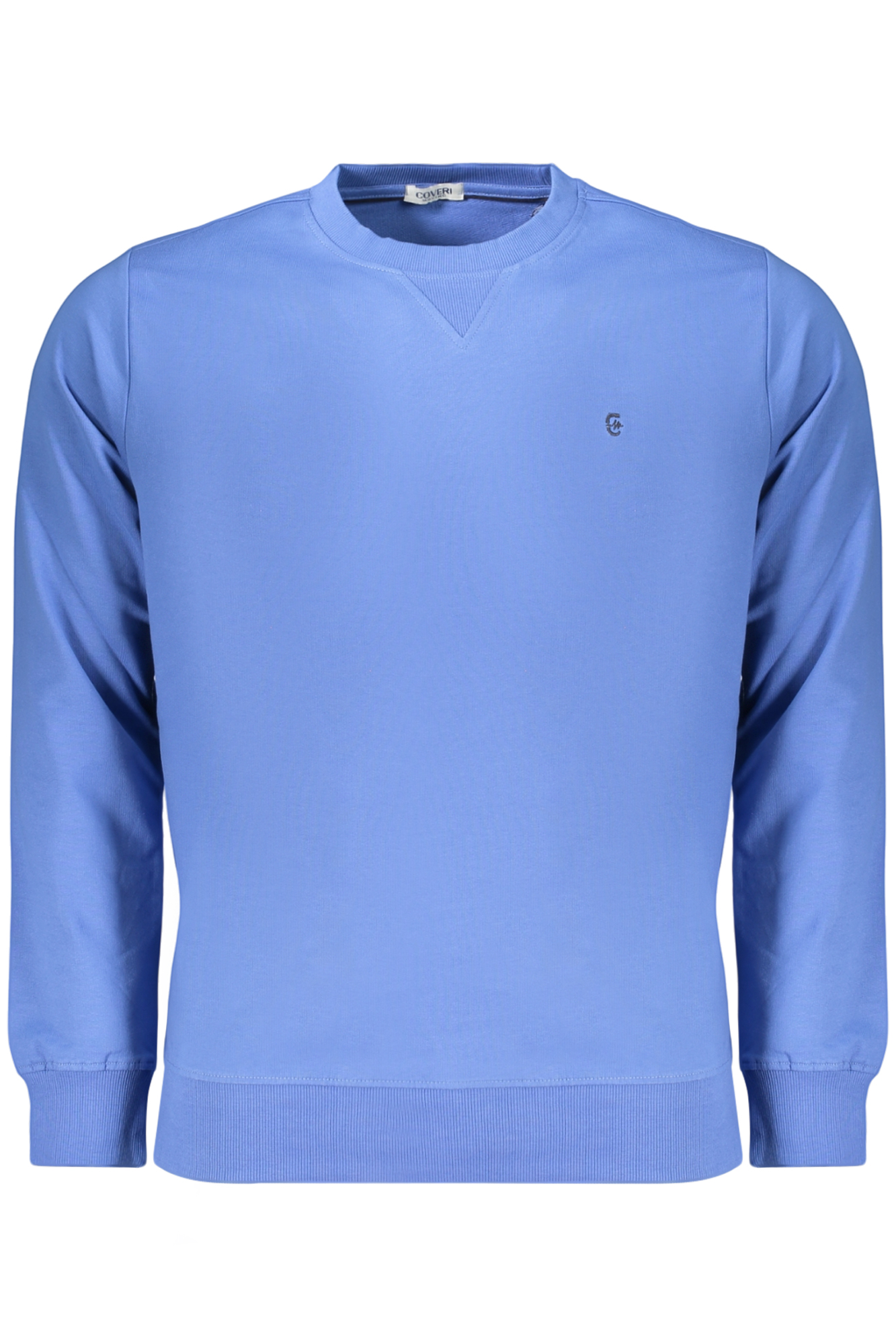 COVERI MOVING MEN'S BLUE ZIP-LESS SWEATSHIRT COVERI MOVING MEN'S BLUE ZIP-LESS SWEATSHIRT