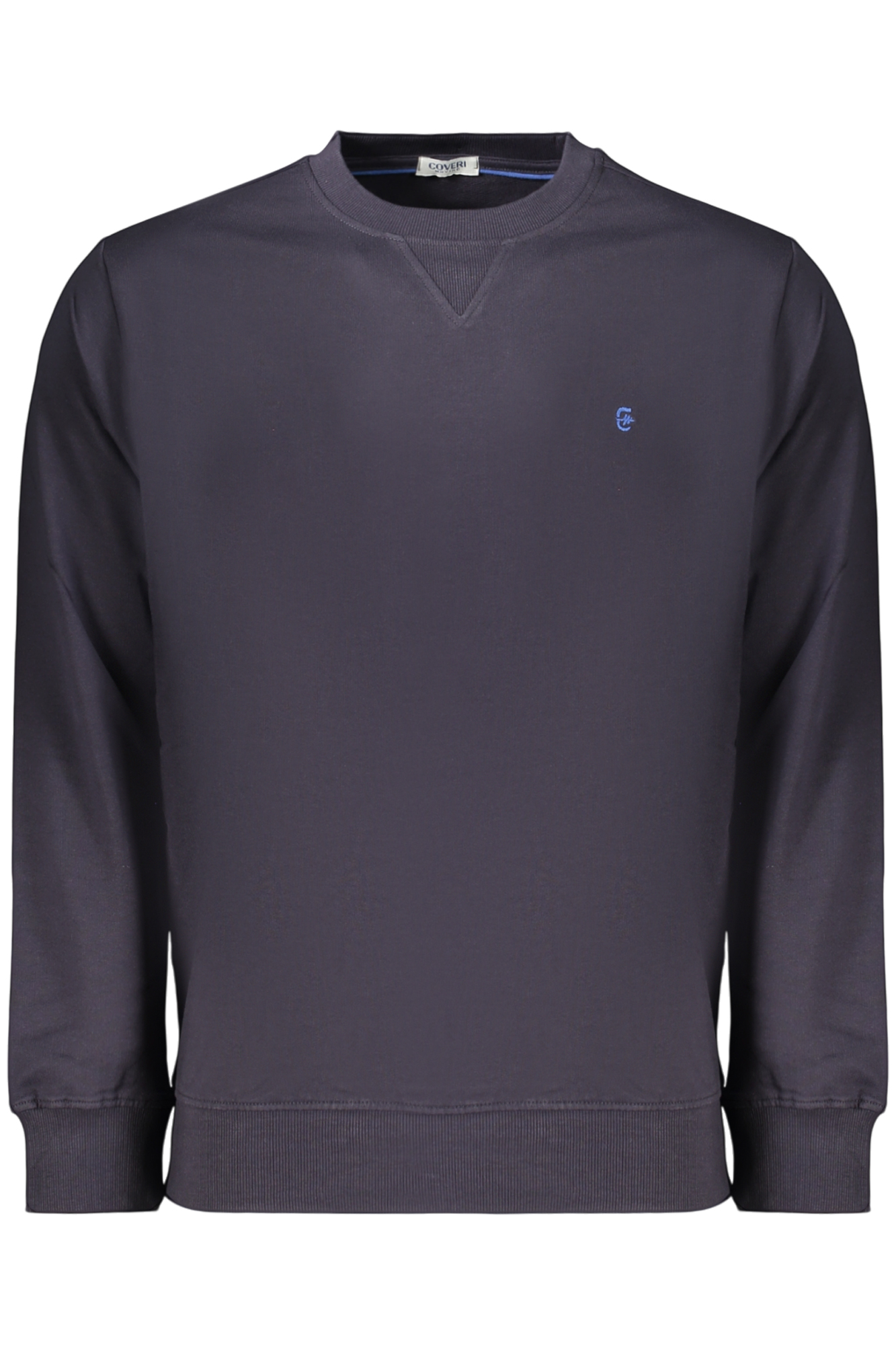 COVERI MOVING MEN'S BLUE ZIP-LESS SWEATSHIRT COVERI MOVING MEN'S BLUE ZIP-LESS SWEATSHIRT