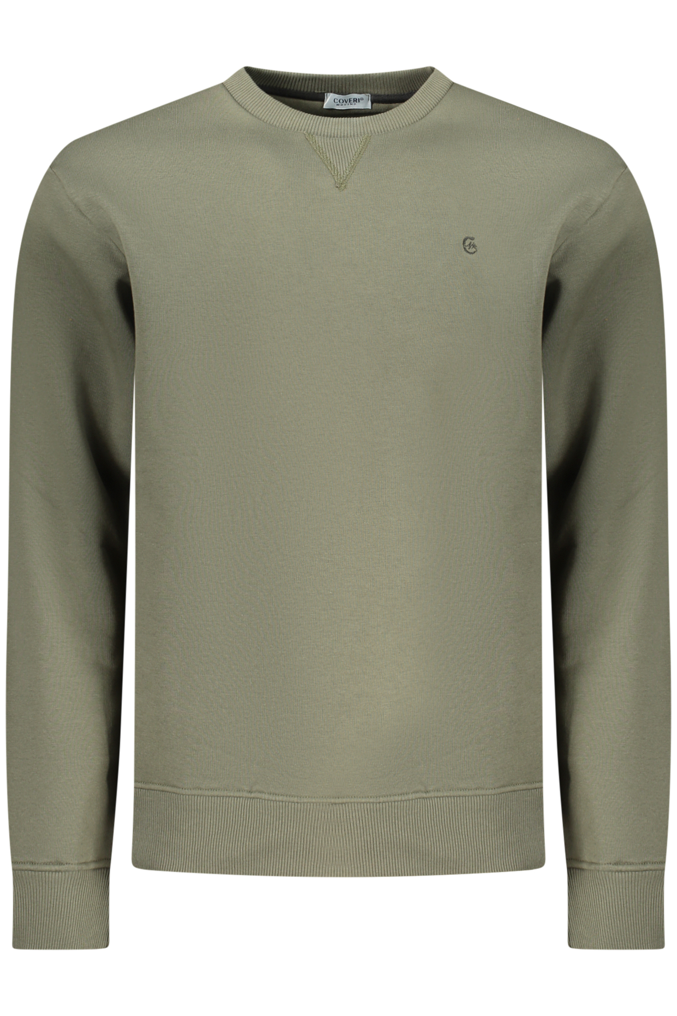 COVERI MOVING MEN'S ZIP-LESS SWEATSHIRT GREEN COVERI MOVING MEN'S ZIP-LESS SWEATSHIRT GREEN