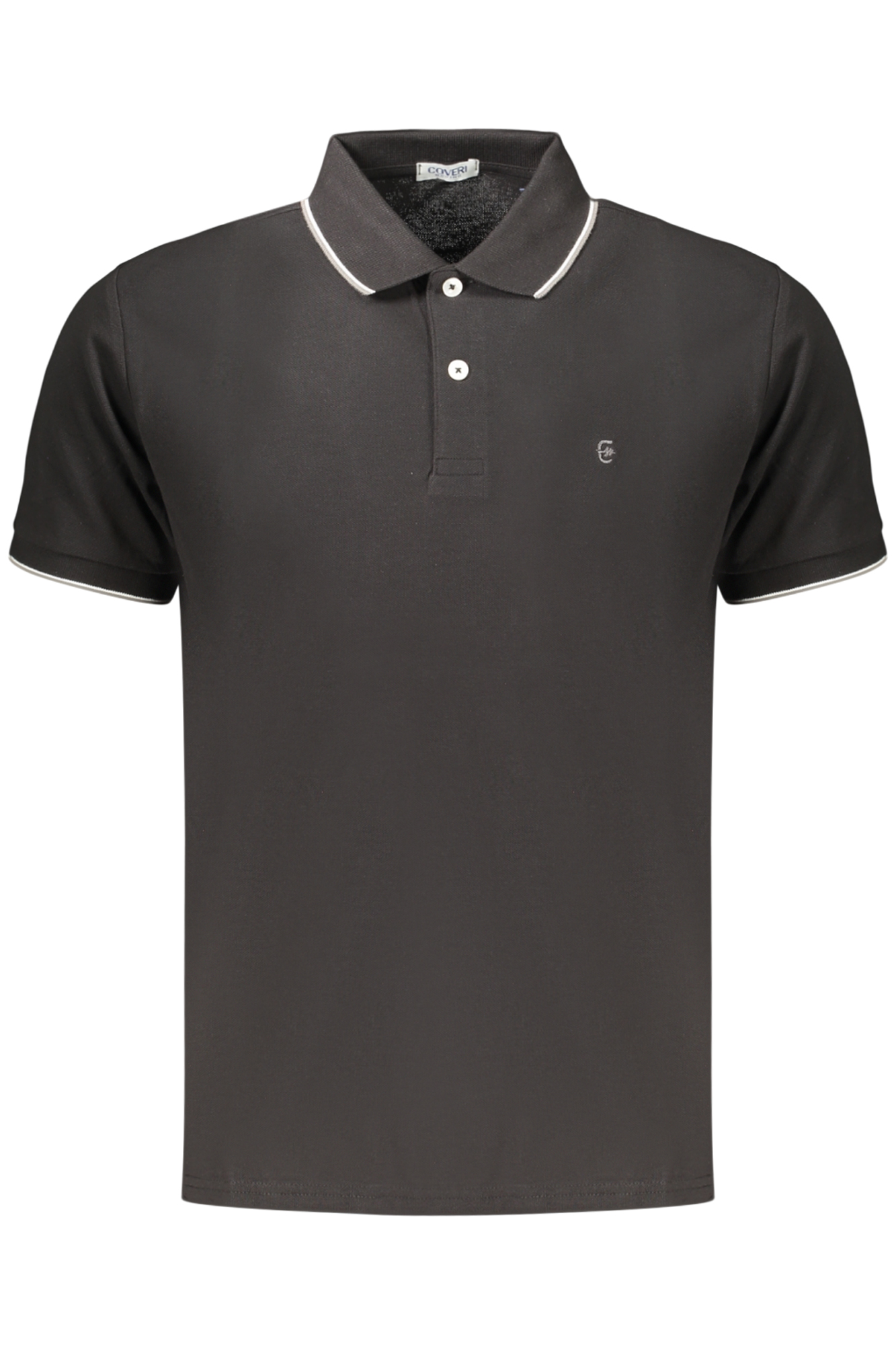 COVERI MOVING MEN'S SHORT-SLEEVE POLO SHIRT BLACK COVERI MOVING MEN'S SHORT-SLEEVE POLO SHIRT BLACK