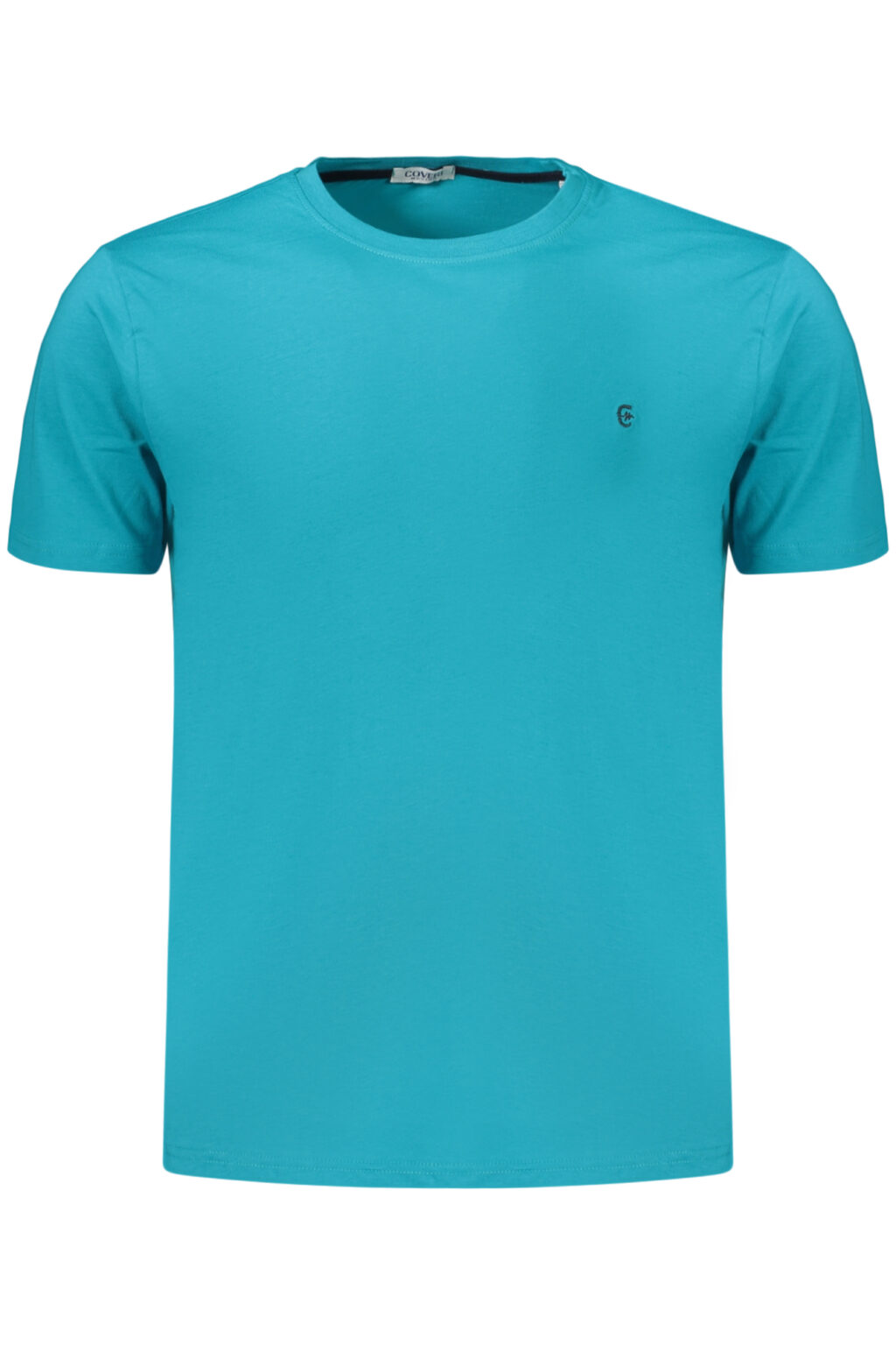 coverimovingt-shirtmanichecorteuomoazzurro_1 COVERI MOVING mėlyni vyriški marškinėliai trumpomis rankovėmis