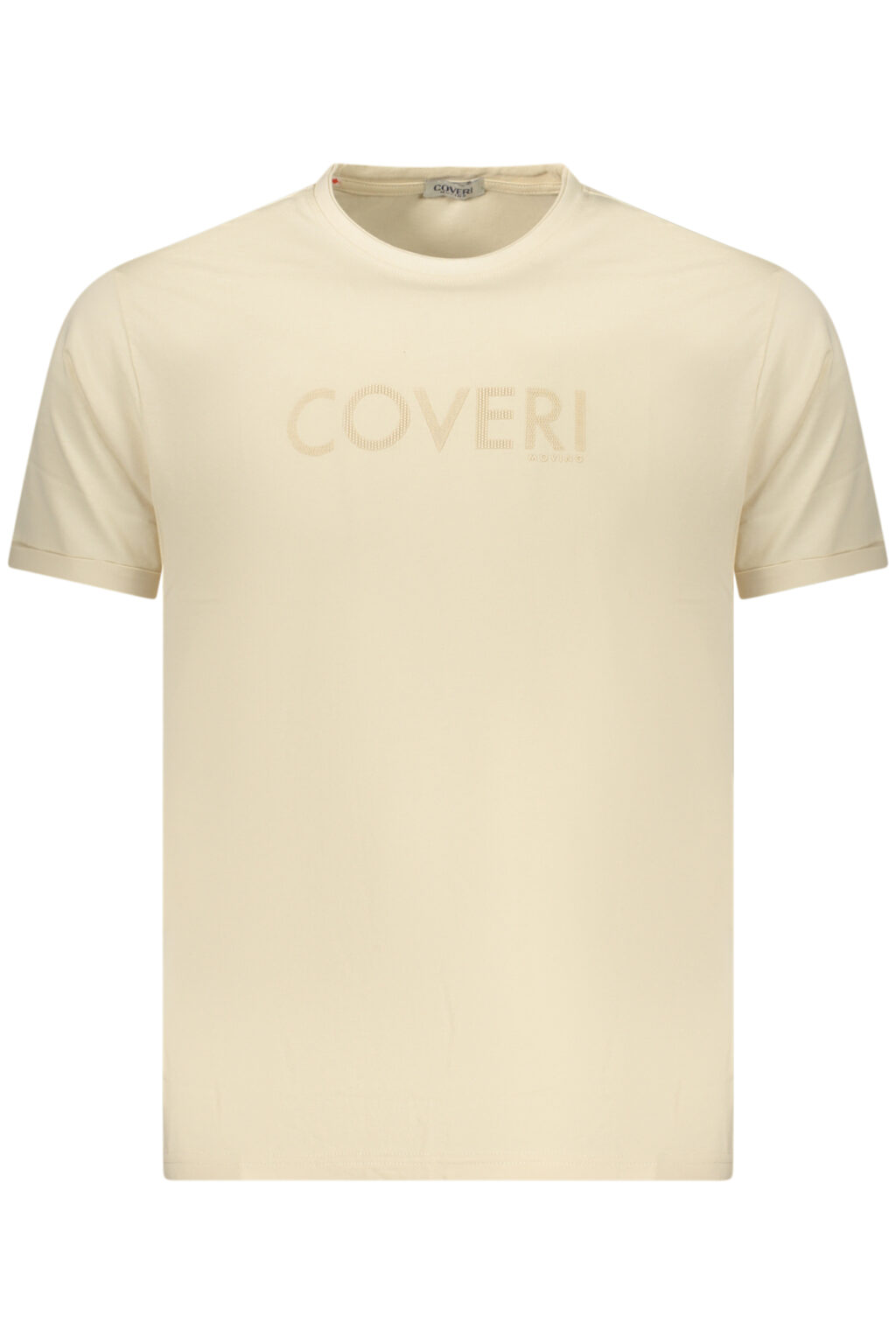 coverimovingt-shirtmanichecorteuomobeige_1 COVERI MOVING Vyriški Smėlio spalvos Marškinėliai