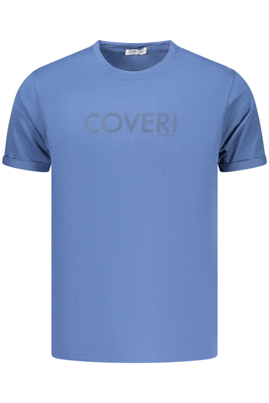 coverimovingt-shirtmanichecorteuomoblu_1 COVERI MOVING vyriški marškinėliai trumpomis rankovėmis, mėlyni
