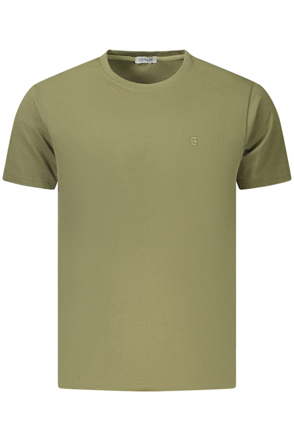 coverimovingt-shirtmanichecorteuomoverde_1 COVERI MOVING žali vyriški marškinėliai trumpomis rankovėmis